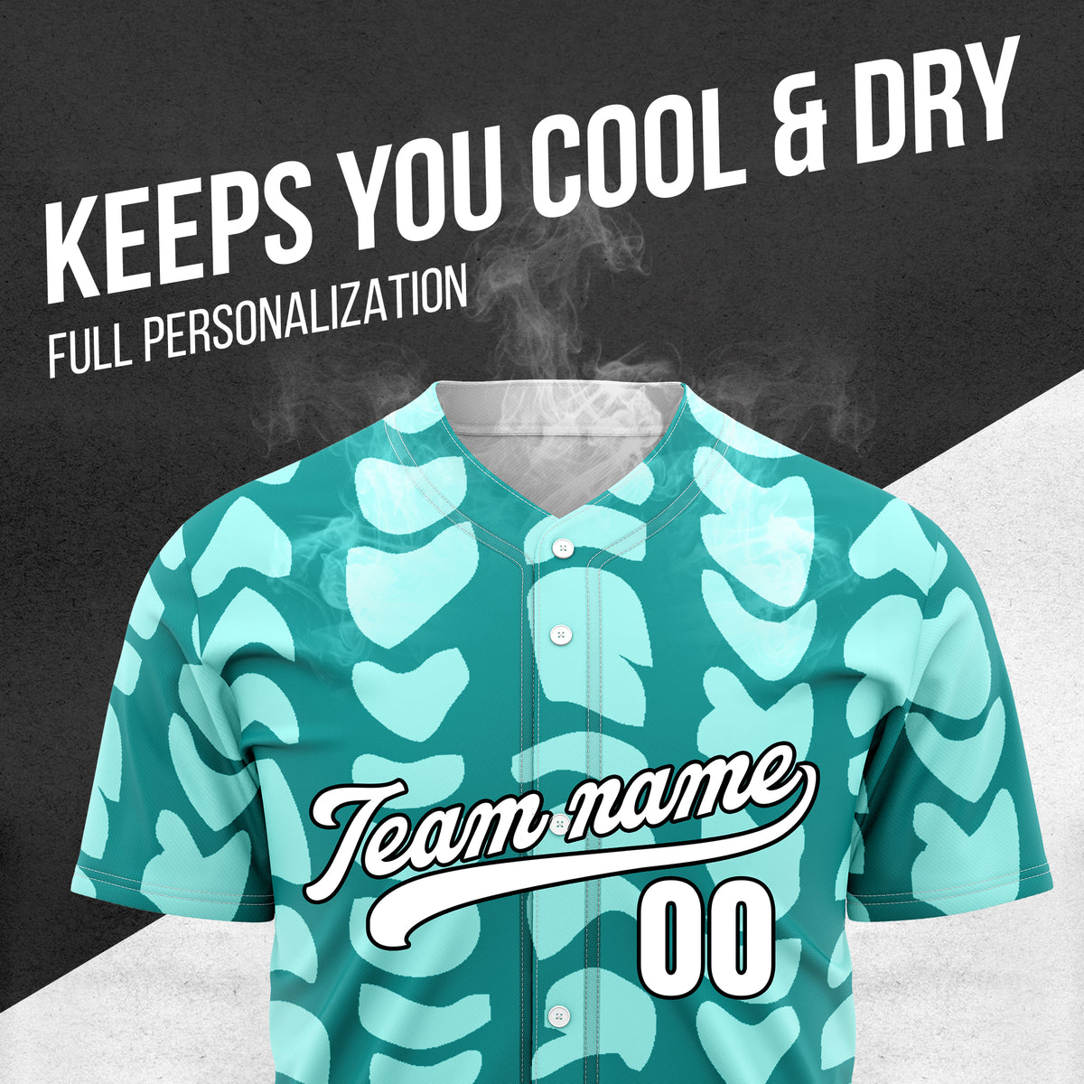 Custom Hawaii Waves Teal Baseball Sports Jersey Personalized Uniform with Name & Number