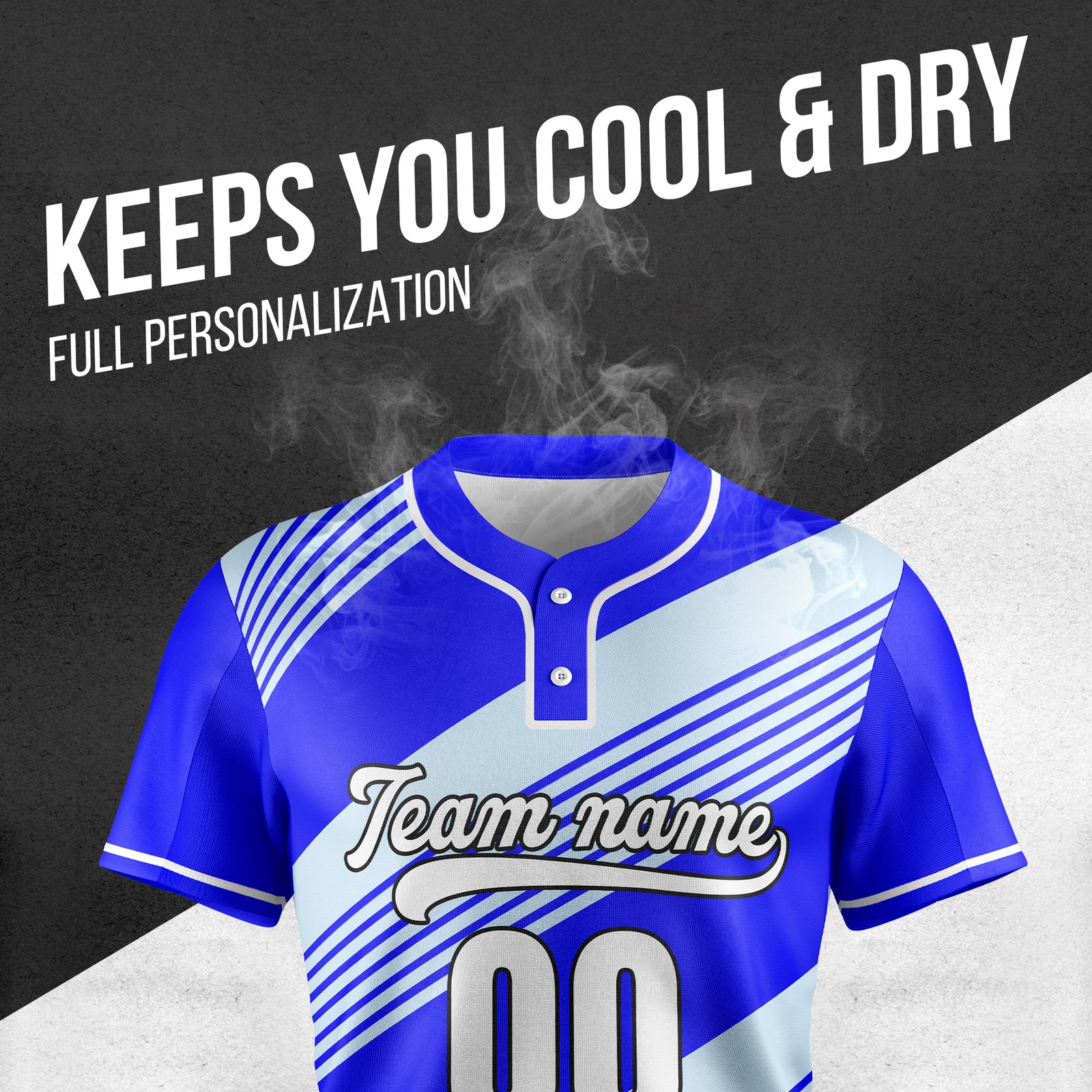 Custom Crossfire Blue Baseball Sports Jersey Personalized Uniform with Name & Number