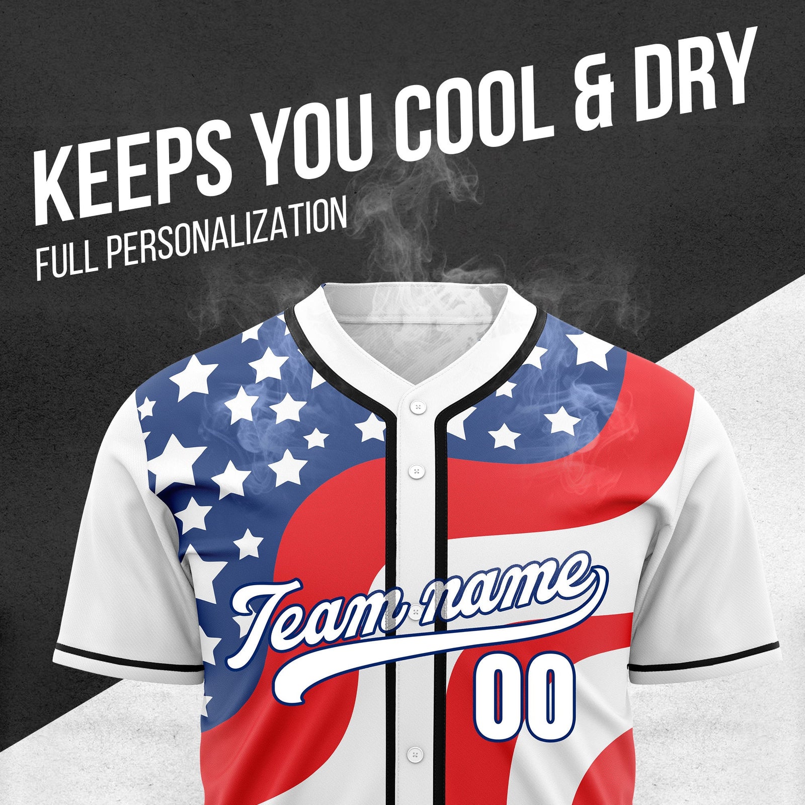 Custom Patriot Spirit Baseball Sports Jersey Personalized Uniform with Name & Number
