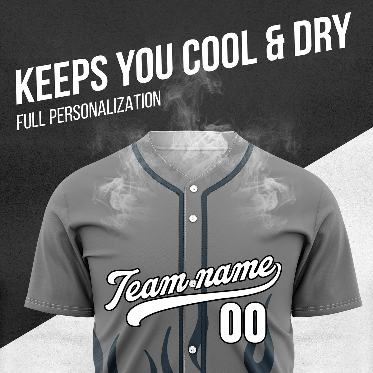 Custom Frost Fire Khaki Baseball Sports Jersey Personalized Uniform with Name & Number