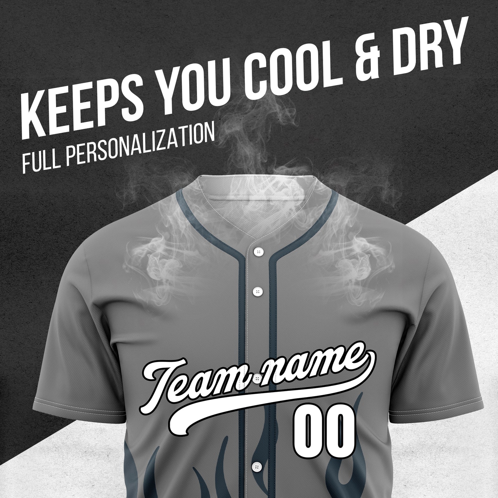 Custom Frost Fire Khaki Baseball Sports Jersey Personalized Uniform with Name & Number