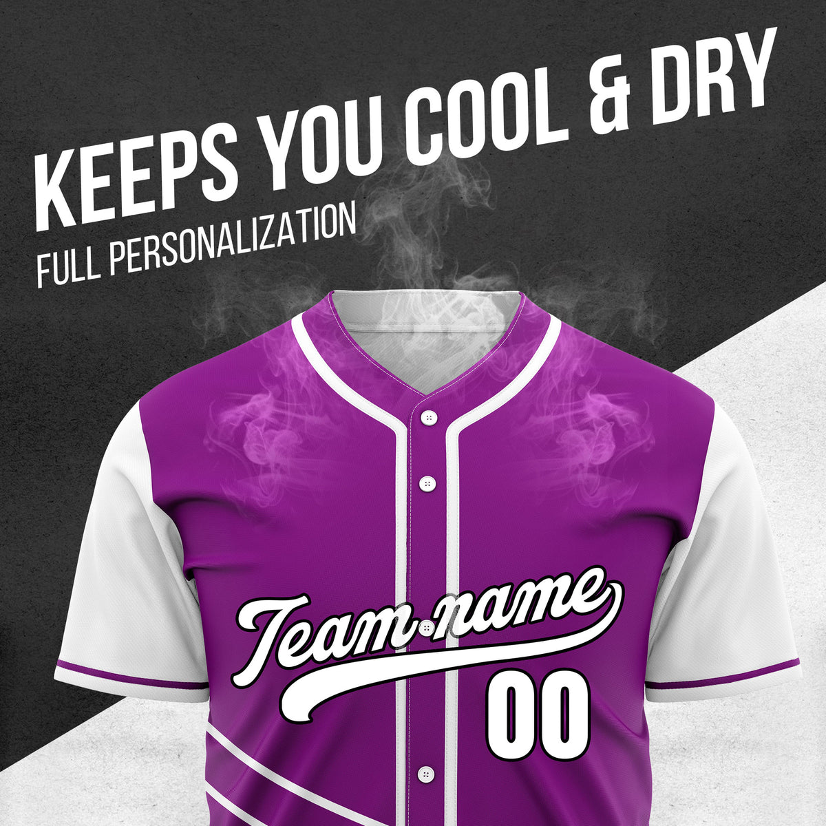 Custom Swift Purple Raglan Style Baseball Sports Jersey Personalized Uniform with Name & Number