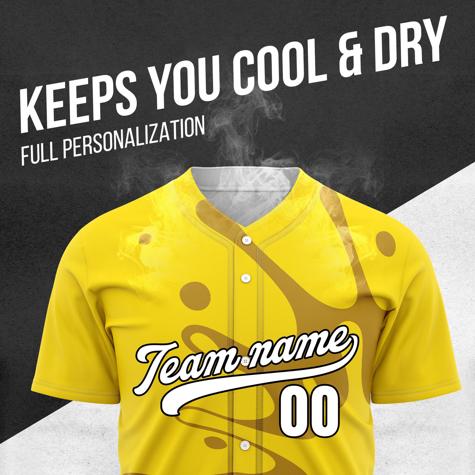Custom Ink Surge Yellow Sports Jersey Personalized Uniform with Name & Number