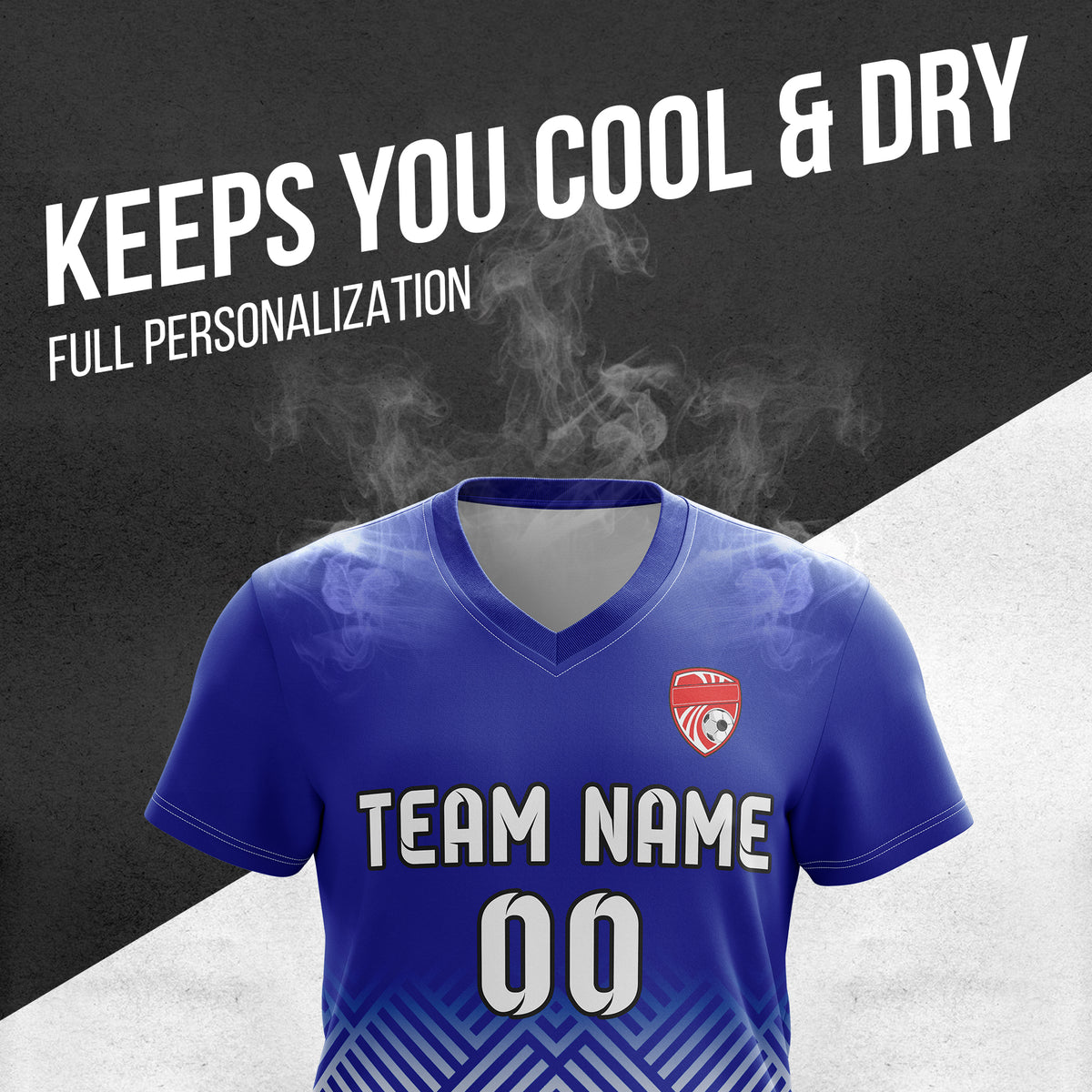 Custom Shadow Line V-Side Pattern Navy Soccer sport Tops Jersey