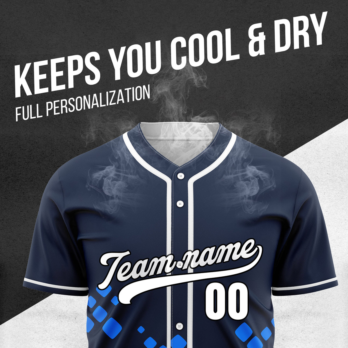 Custom Shadow Sparks Navy Baseball Sports Jersey Personalized Uniform with Name & Number