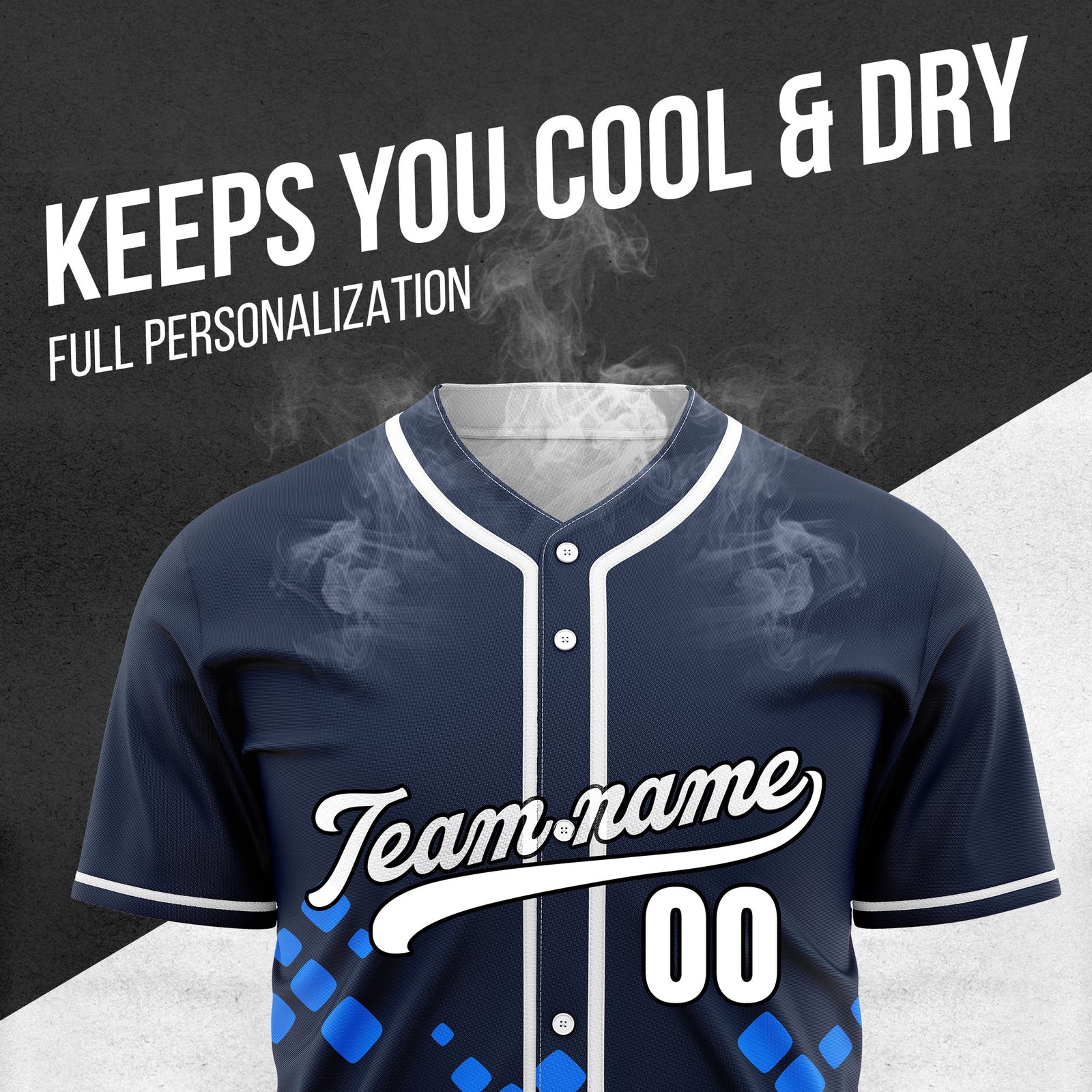 Custom Shadow Sparks Navy Baseball Sports Jersey Personalized Uniform with Name & Number