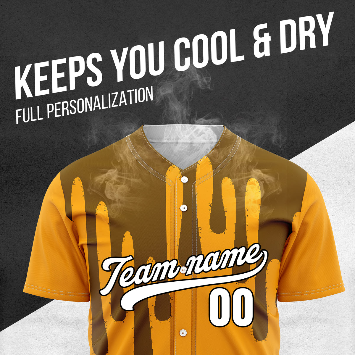 Custom Ink Drip Orange Sports Jersey Personalized Uniform with Name & Number