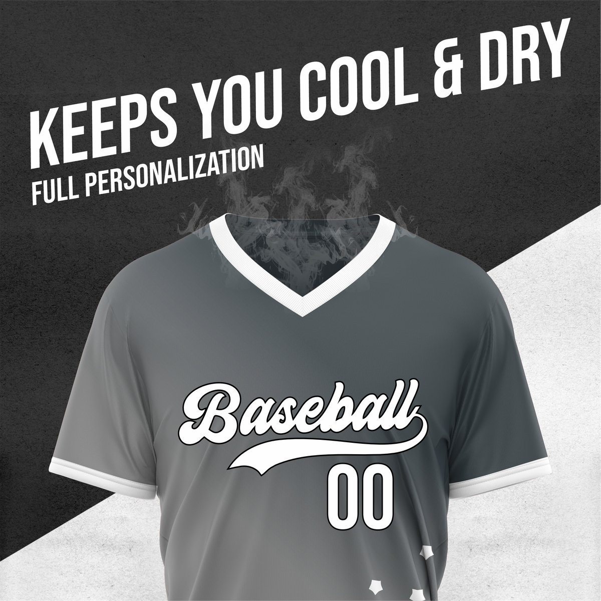 Custom Twilight Stars Baseball Grey Sports Jersey Personalized Uniform with Name & Number