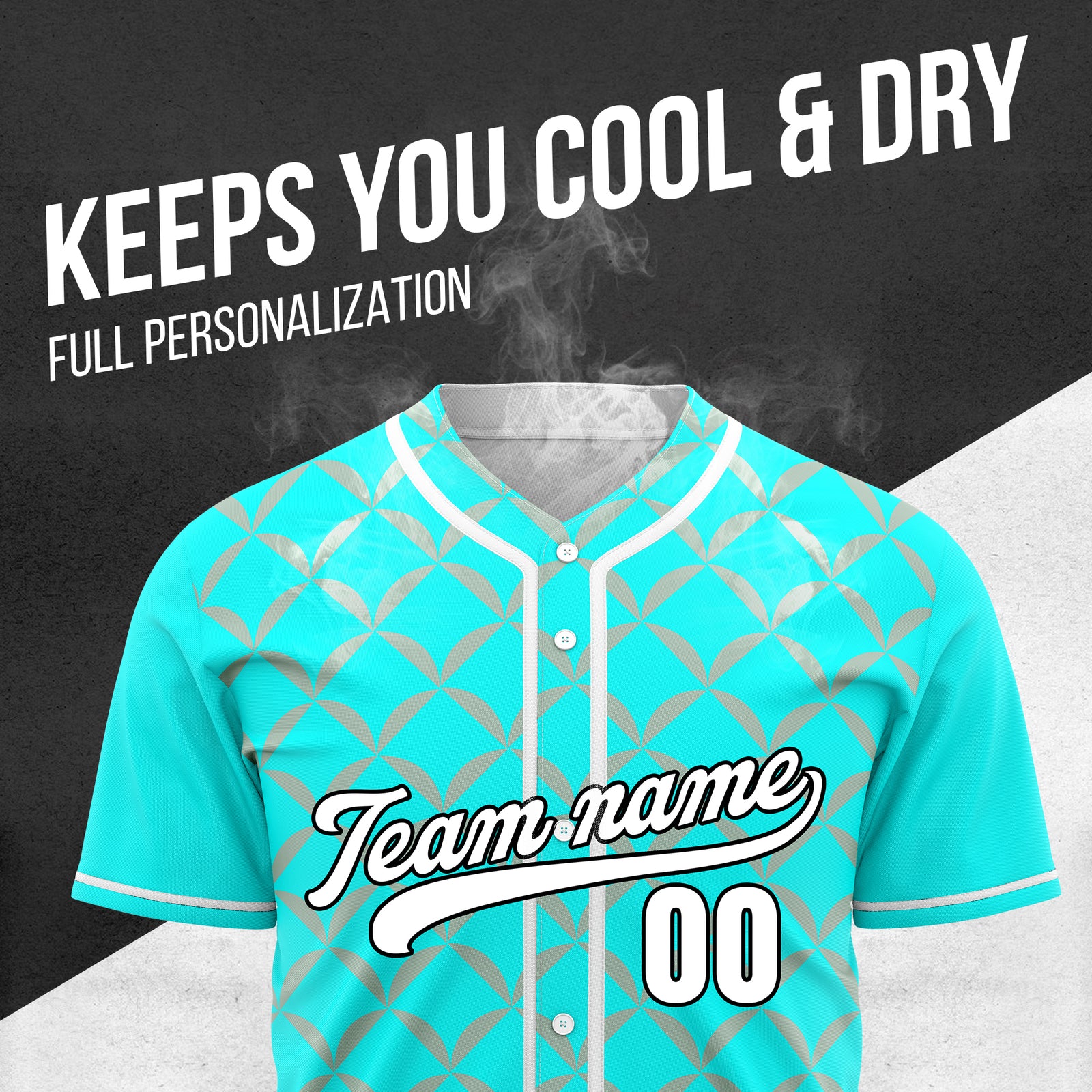 Custom Vertex Vibe Aqua Baseball Sports Jersey Personalized Uniform with Name & Number