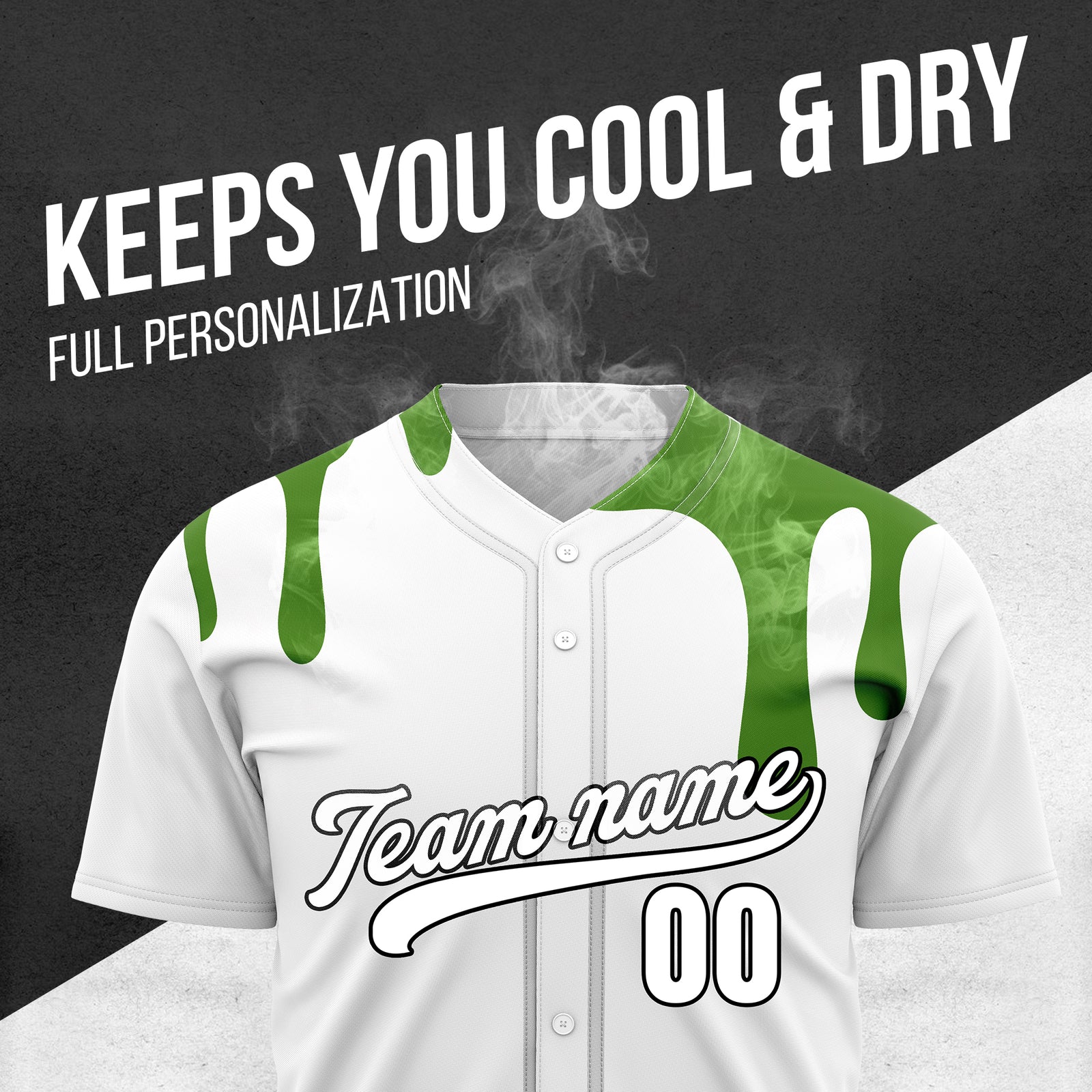 Custom Ink Dripline White Sports Jersey Personalized Uniform with Name & Number