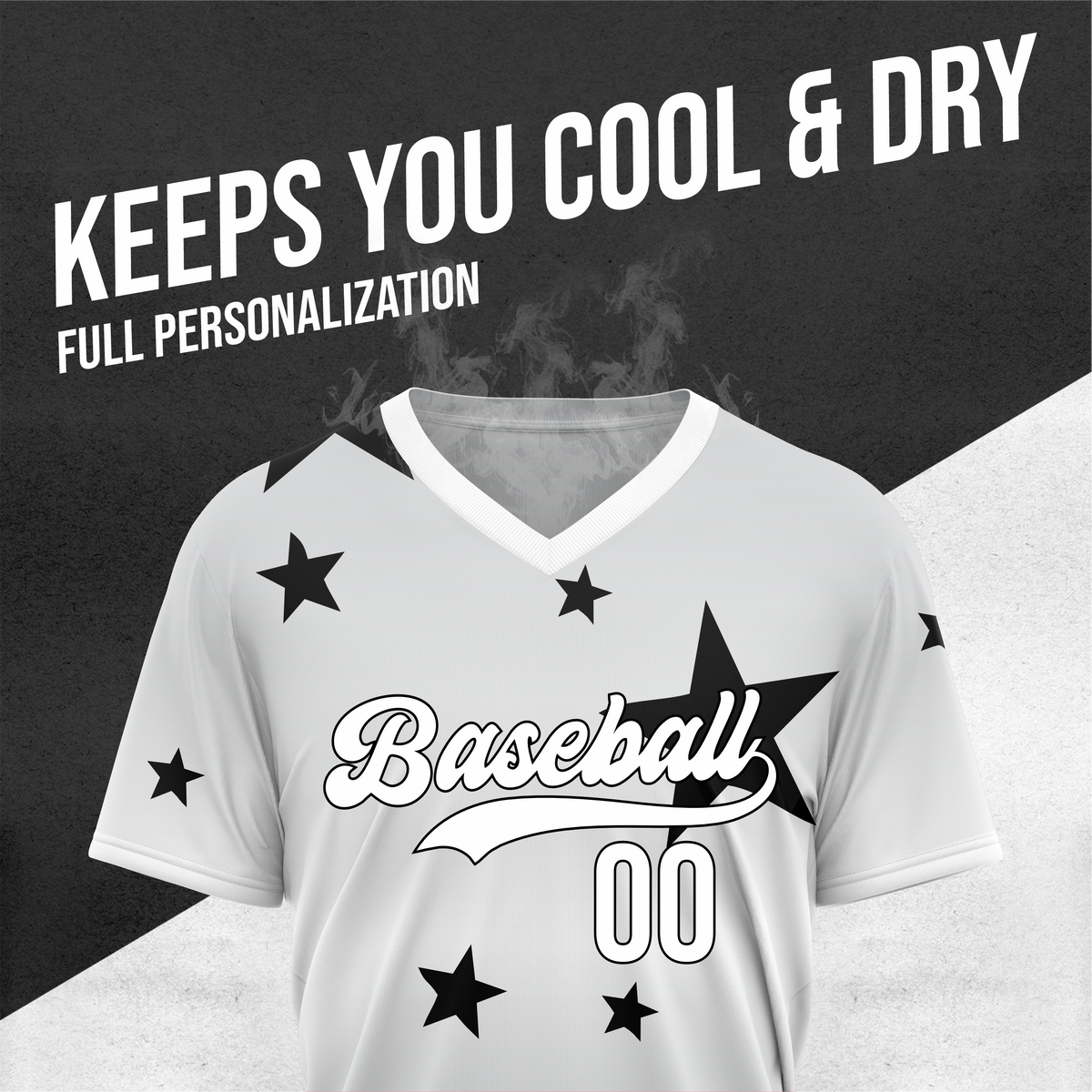 Custom Starfall Gradient Baseball Grey Sports Jersey Personalized Uniform with Name & Number