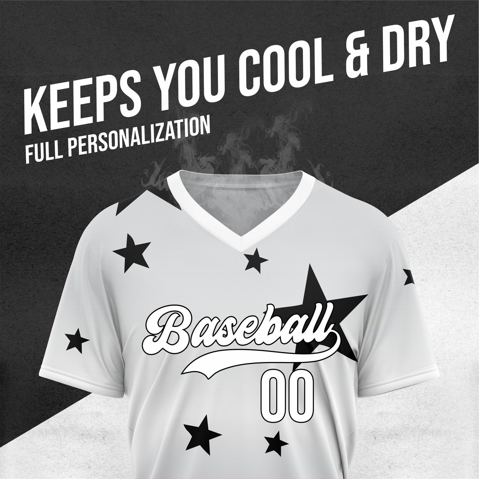 Custom Starfall Gradient Baseball Grey Sports Jersey Personalized Uniform with Name & Number