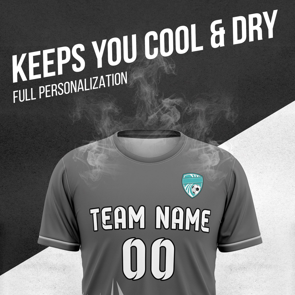 Custom Spark Strike R Side Pattern Soccer Dark Grey Sport Tops Jersey