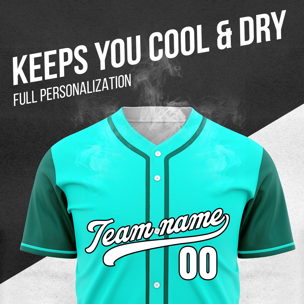 Custom Crimson Aqua Raglan Style Baseball Sports Jersey Personalized Uniform with Name & Number