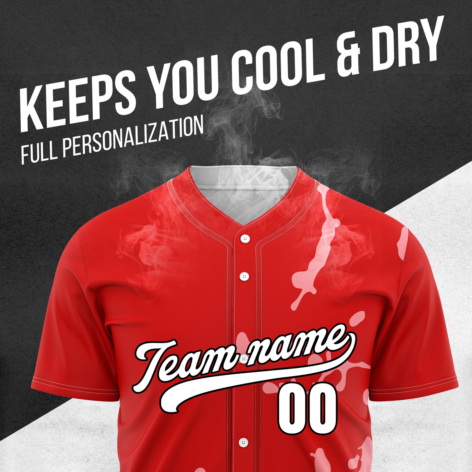 Custom Ink Paint Pop Red Sports Jersey Personalized Uniform with Name & Number