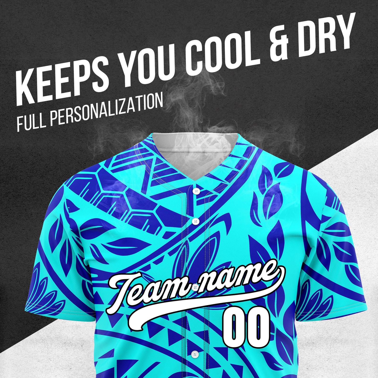 Custom Hawaii Storm Aqua Baseball Sports Jersey Personalized Uniform with Name & Number