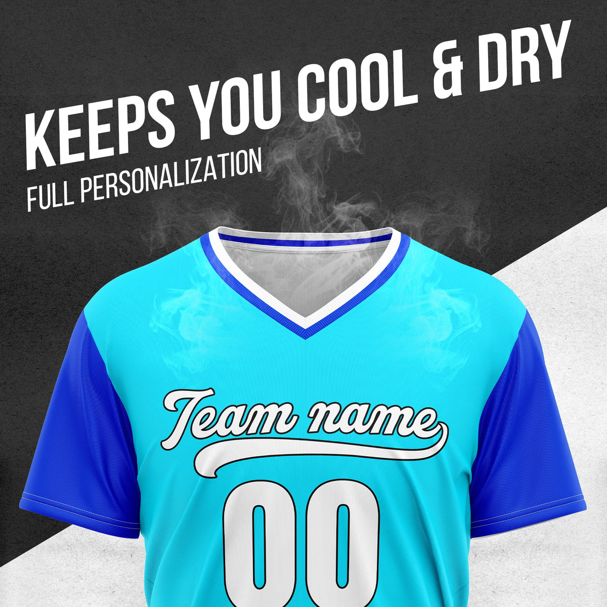 Custom Victory Line Aqua Pullover Baseball Sports Jersey Personalized Uniform with Name & Number
