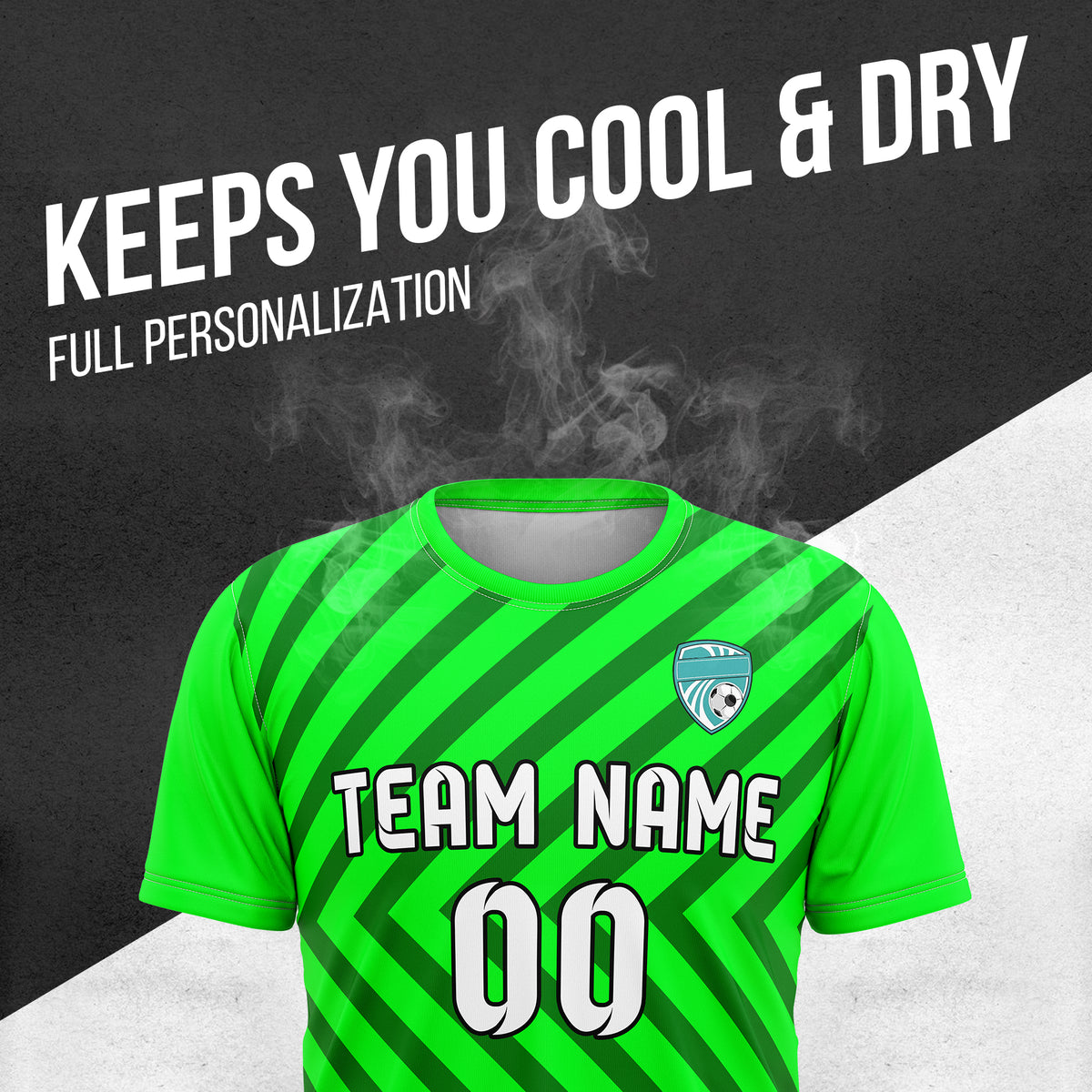 Custom SwiftStripe Neon Green Soccer sport Tops Jersey