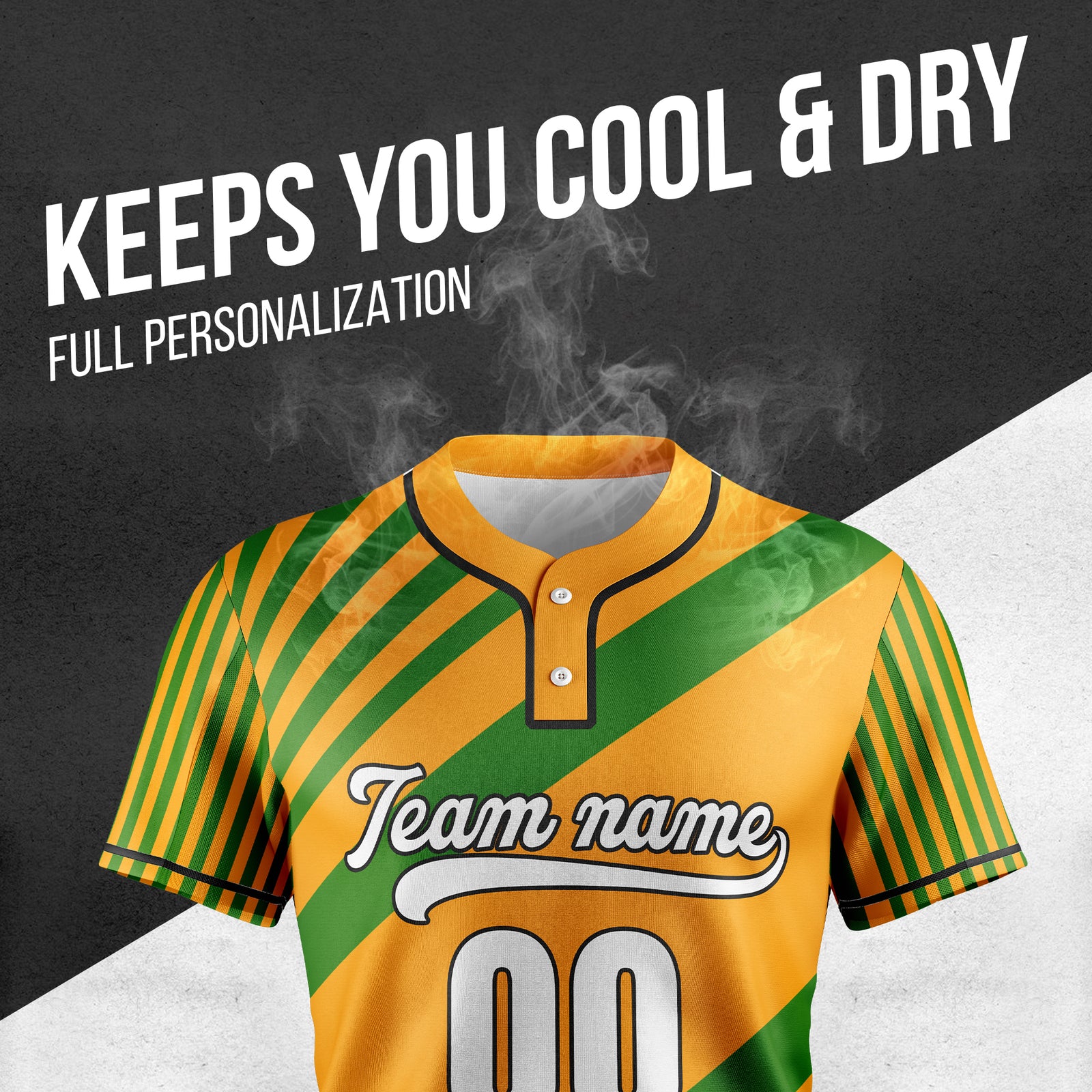 Custom Vibe Split Orange Baseball Sports Jersey Personalized Uniform with Name & Number