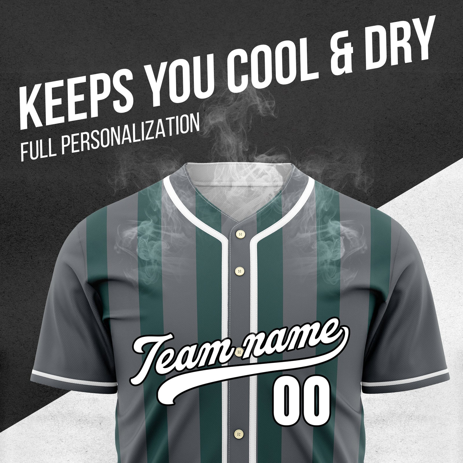 Custom Strikeforce Dark Grey Raglan Style Baseball Sports Jersey Personalized Uniform with Name & Number