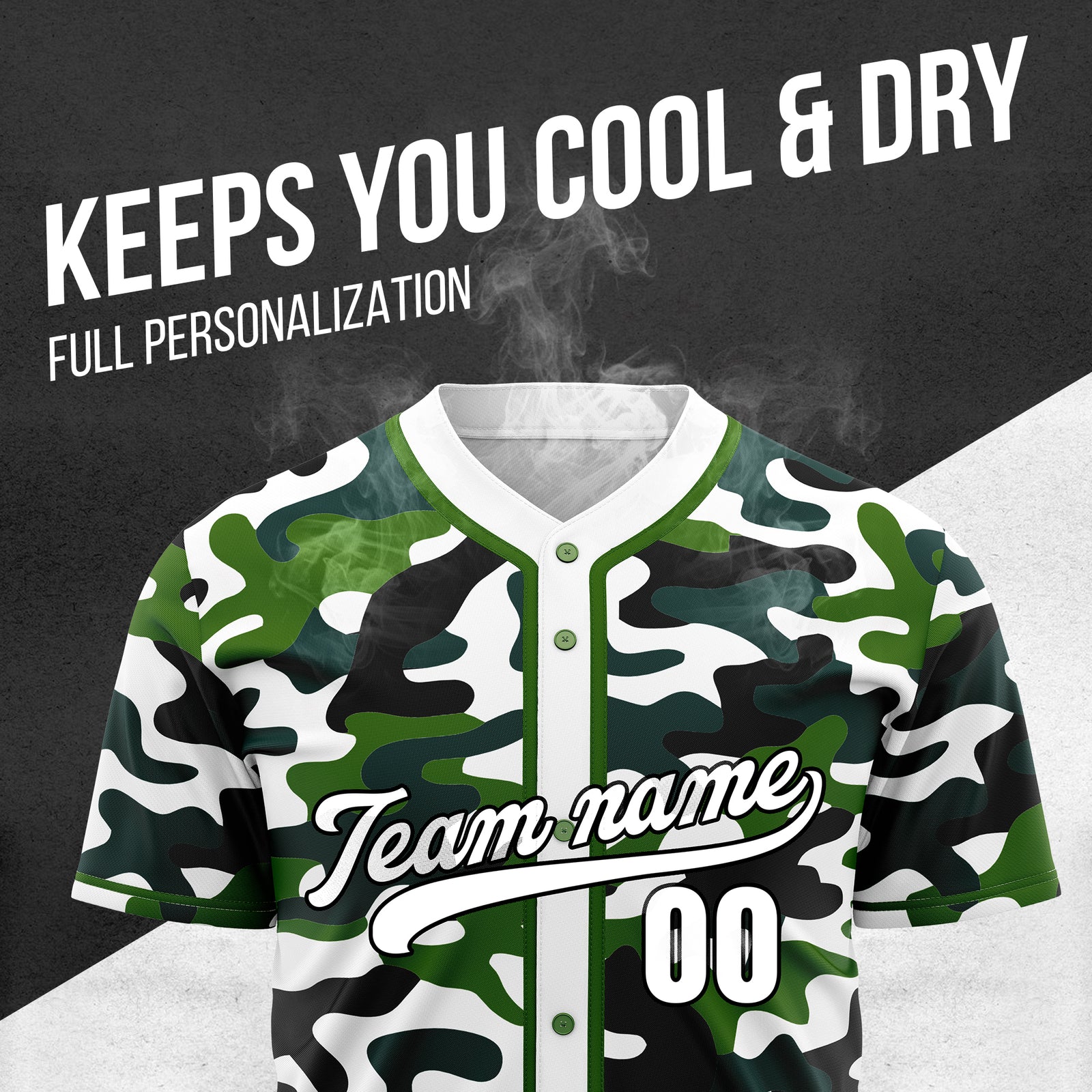 Custom Shadow Command White Baseball Sports Jersey Personalized Uniform with Name & Number