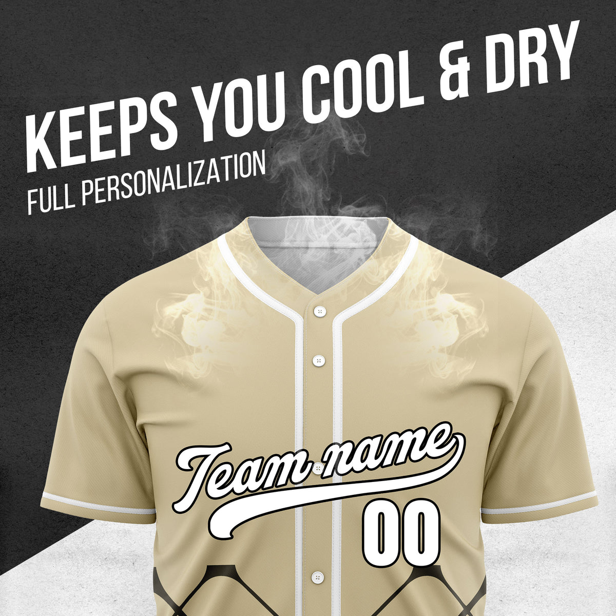Custom Gridlock Khaki Baseball Sports Jersey Personalized Uniform with Name & Number