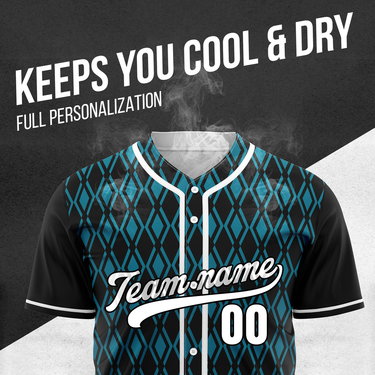 Custom Rhombic Edge Black Baseball  Sports Jersey Personalized Uniform with Name & Number