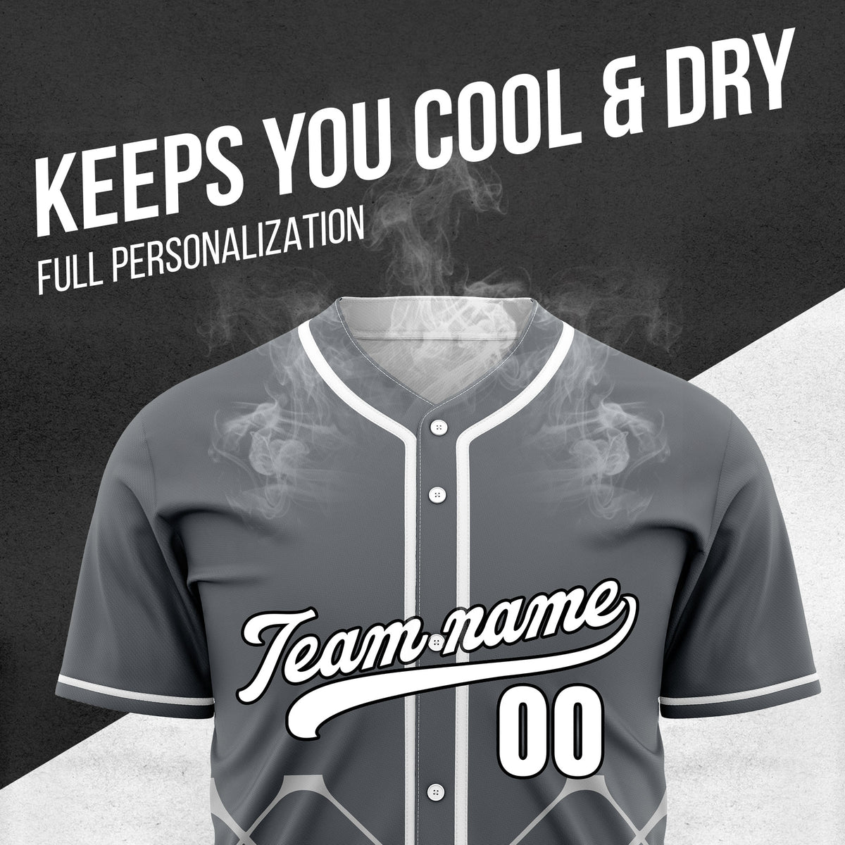 Custom Gridlock Dark Grey Baseball Sports Jersey Personalized Uniform with Name & Number