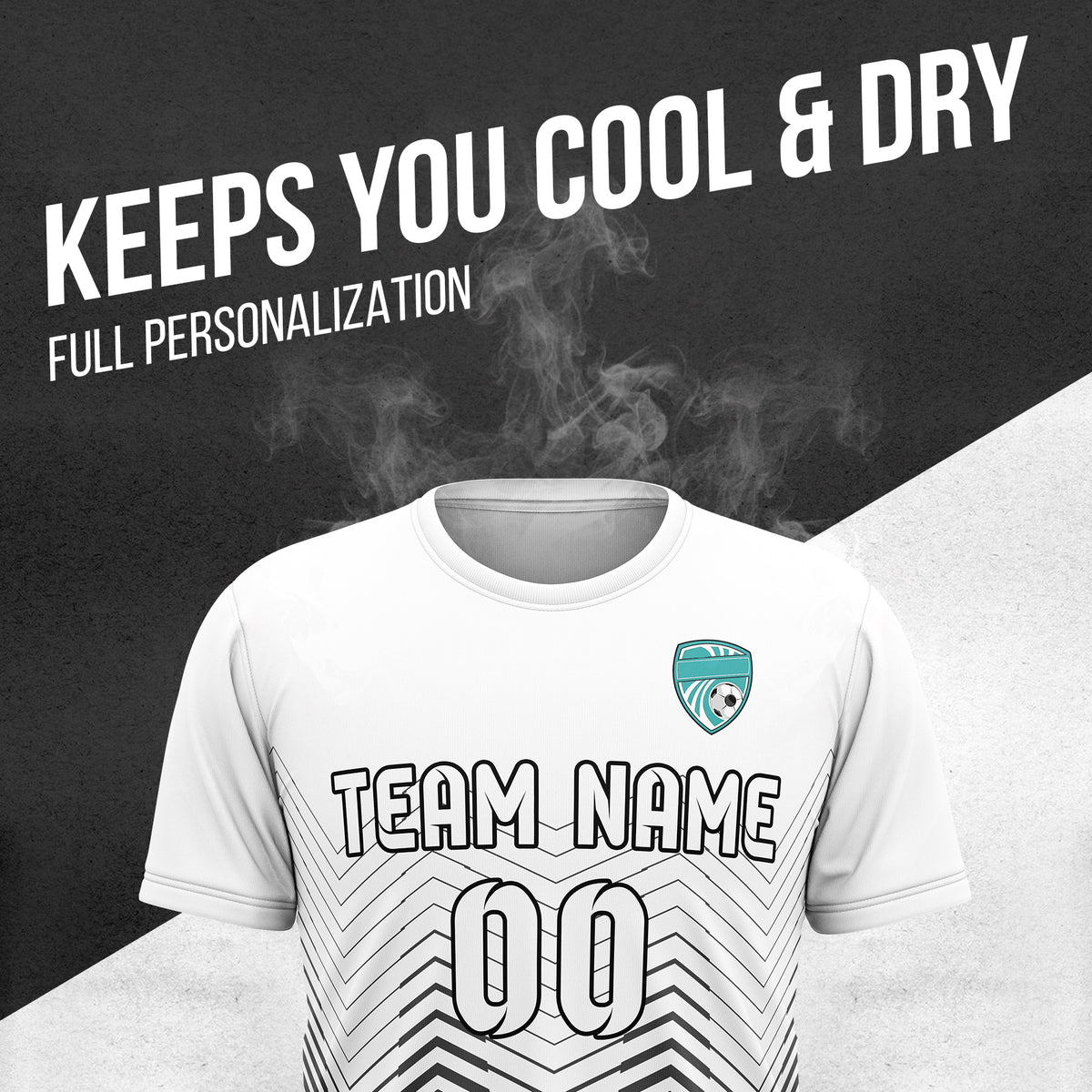 Custom Apex Strike R Side Pattern White Soccer sport Tops Jersey