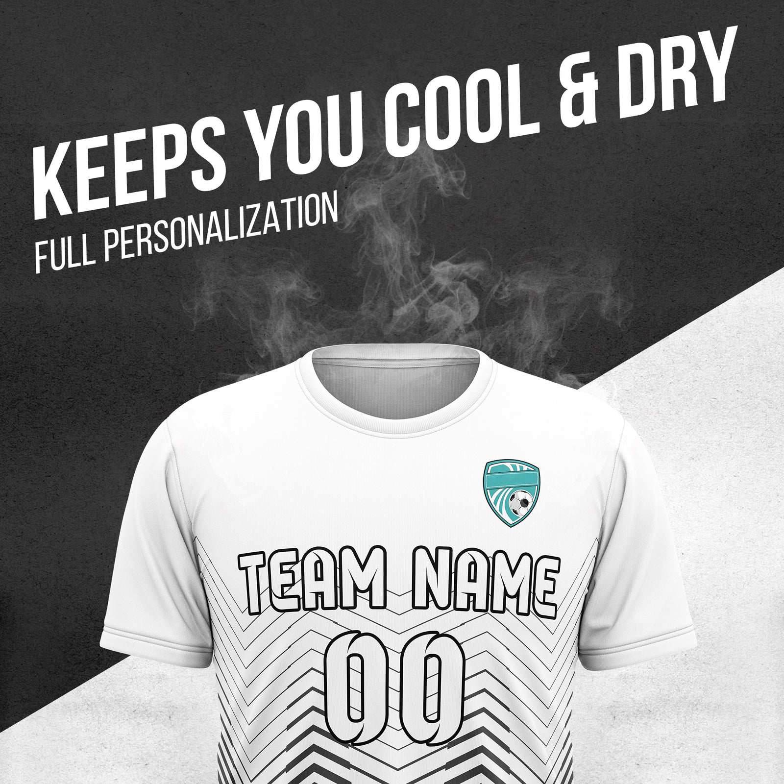 Custom Apex Strike R Side Pattern White Soccer sport Tops Jersey