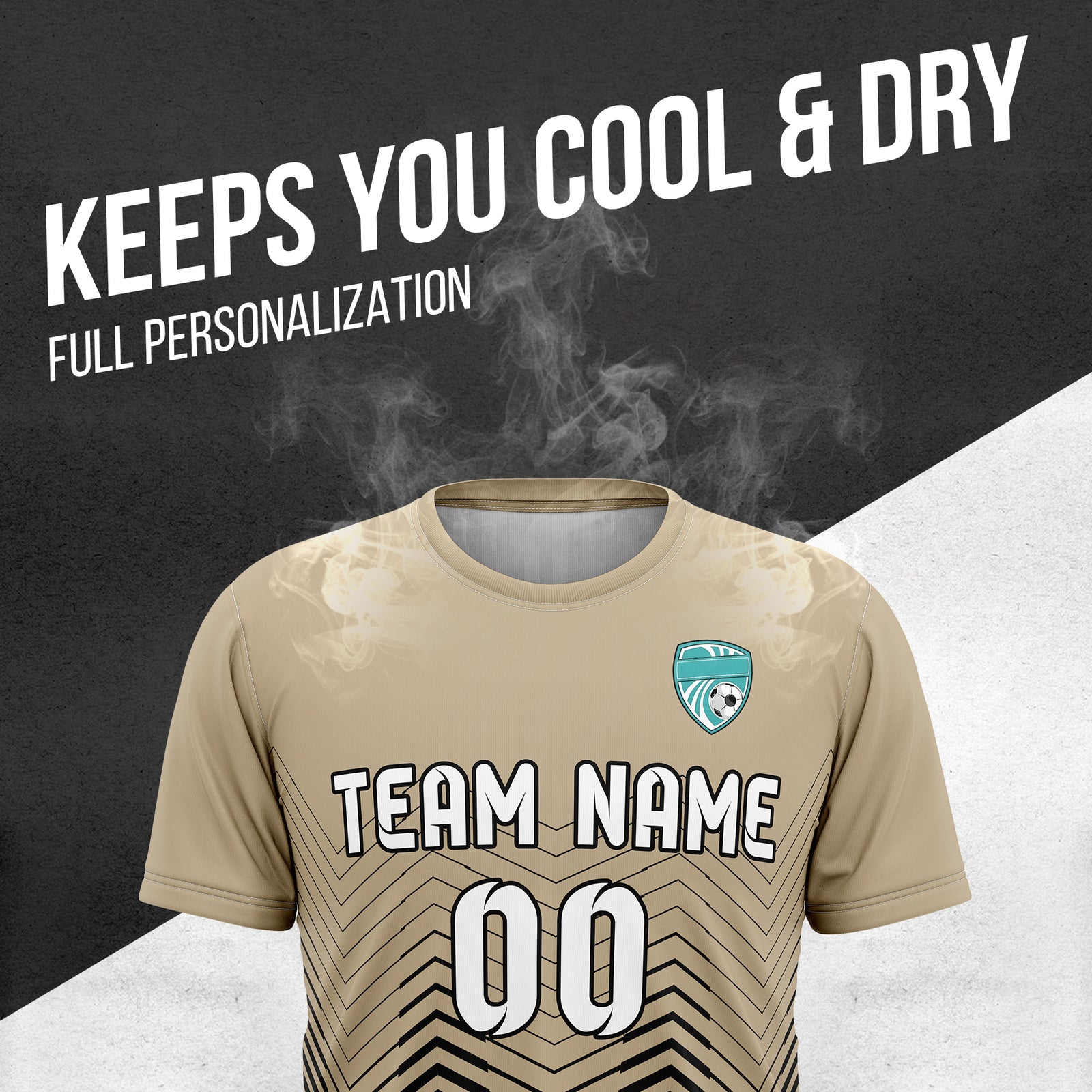 Custom Apex Strike R Side Pattern khaki Soccer sport Tops Jersey