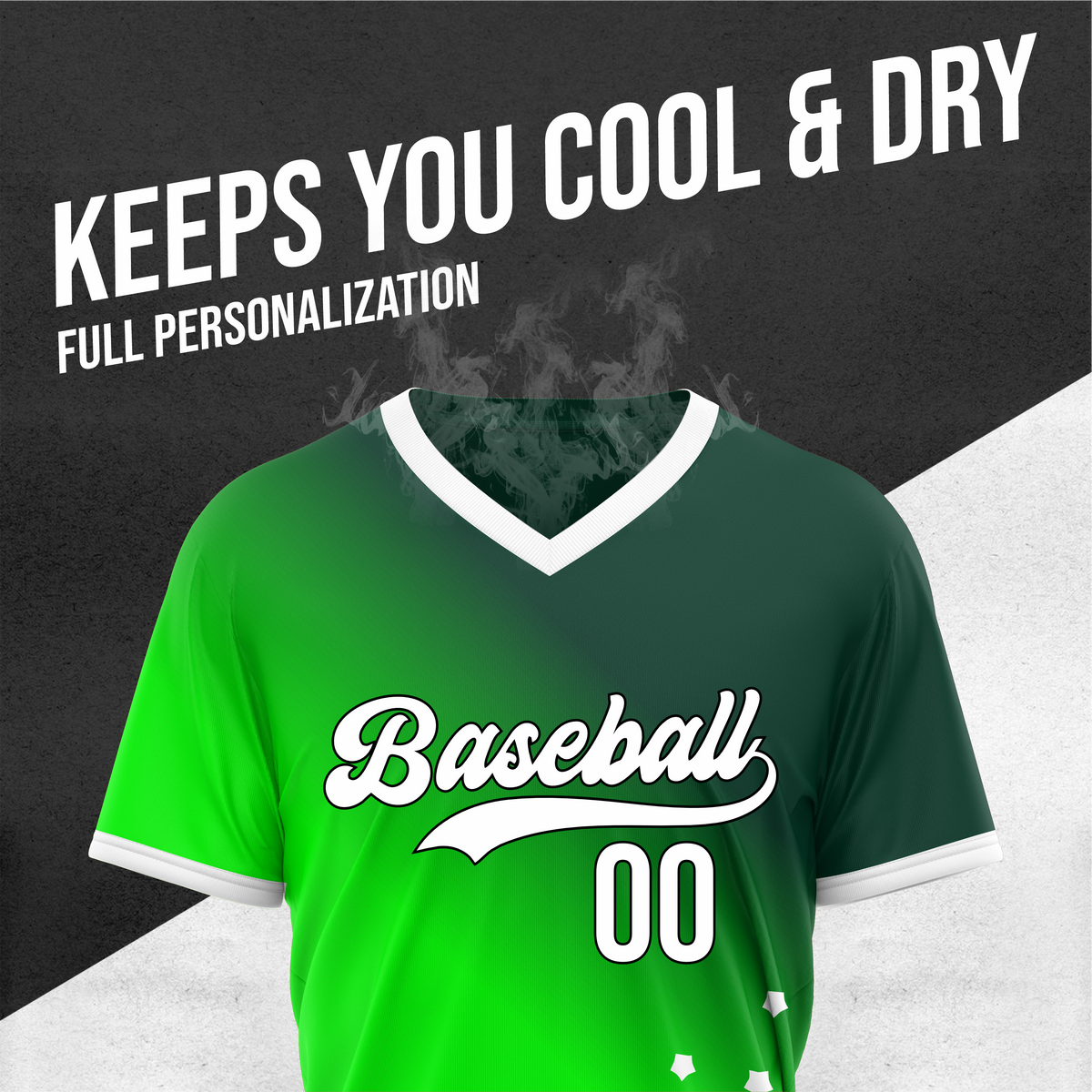 Custom Twilight Stars Baseball Neon Green Sports Jersey Personalized Uniform with Name & Number