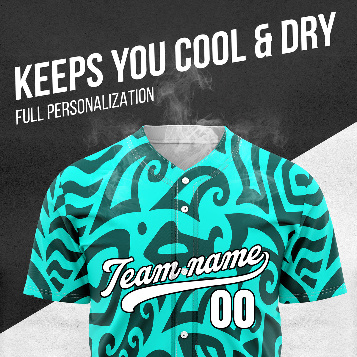 Custom Hawaii Blaze Aqua Baseball Sports Jersey Personalized Uniform with Name & Number