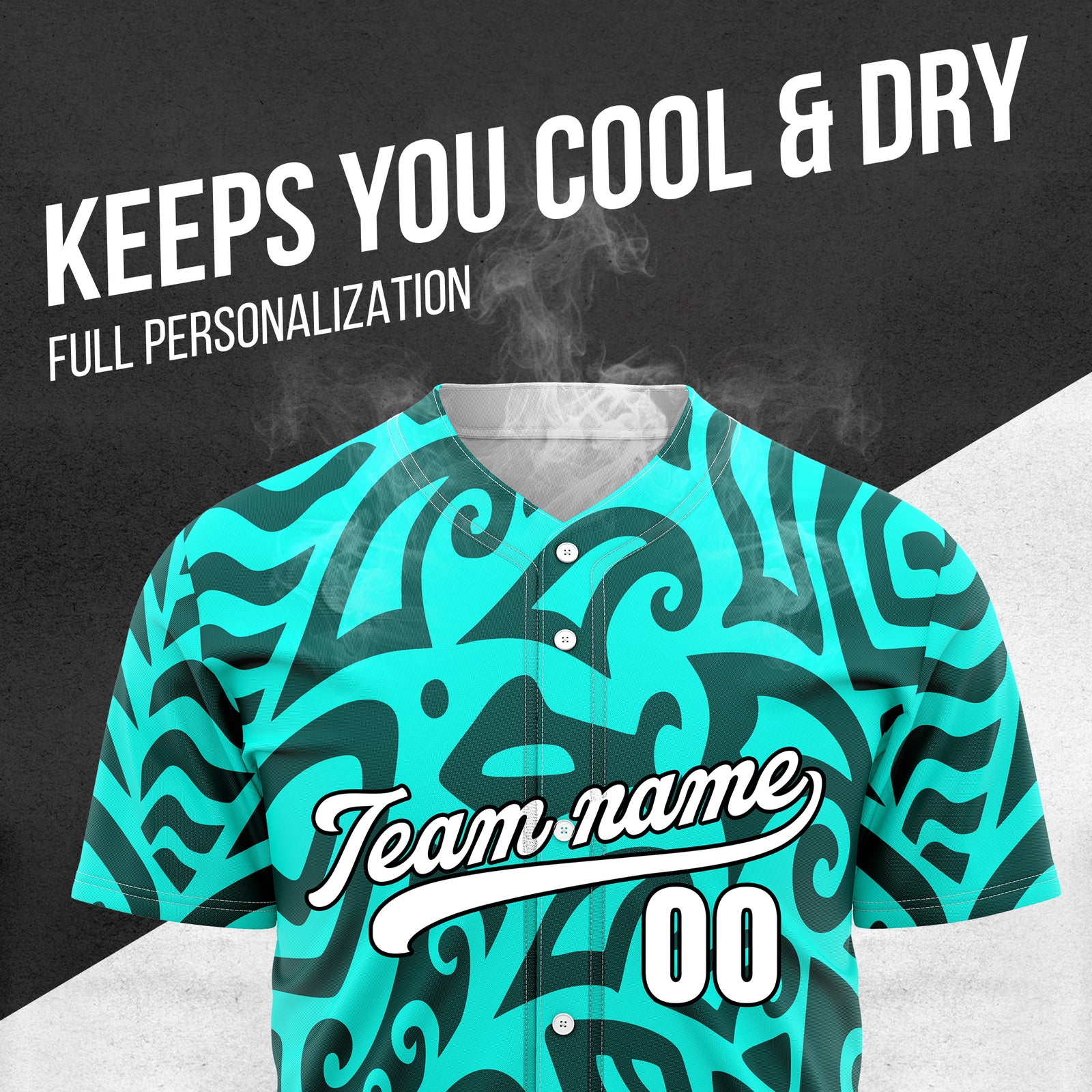 Custom Hawaii Blaze Aqua Baseball Sports Jersey Personalized Uniform with Name & Number