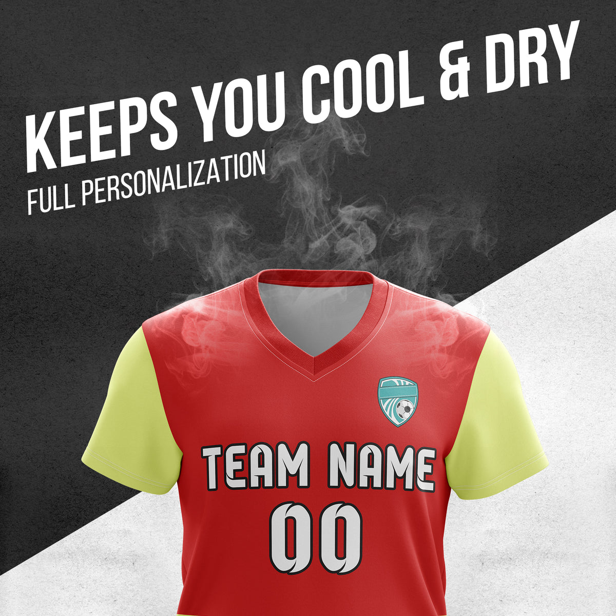Custom BaseLine V Stripe Pattern Red Soccer sport Tops Jersey