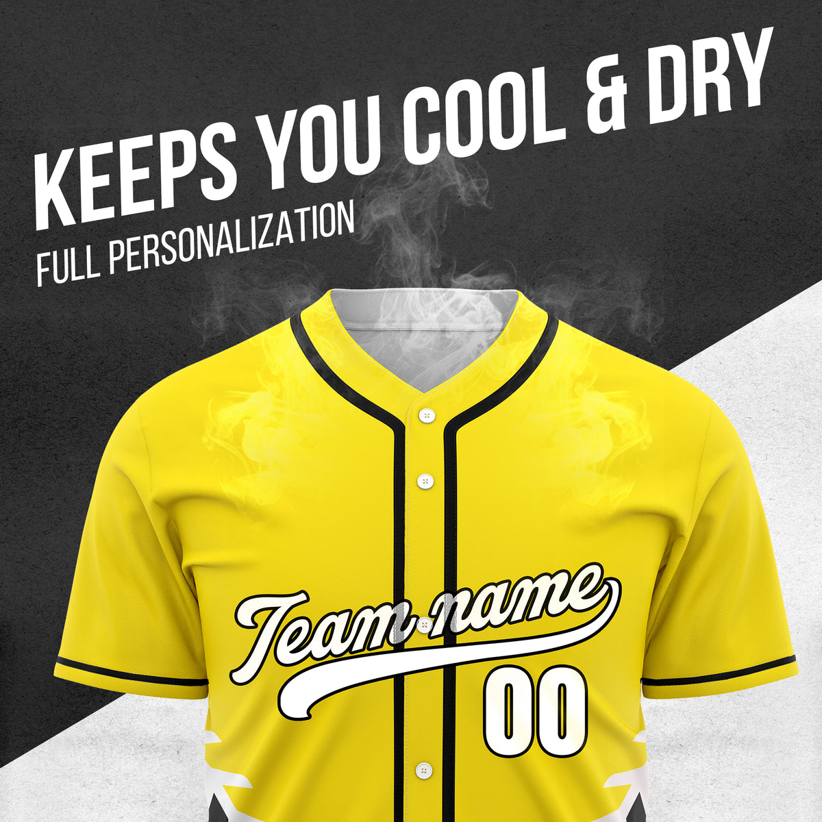 Custom Stitchline Baseball Yellow Sports Jersey Personalized Uniform with Name & Number