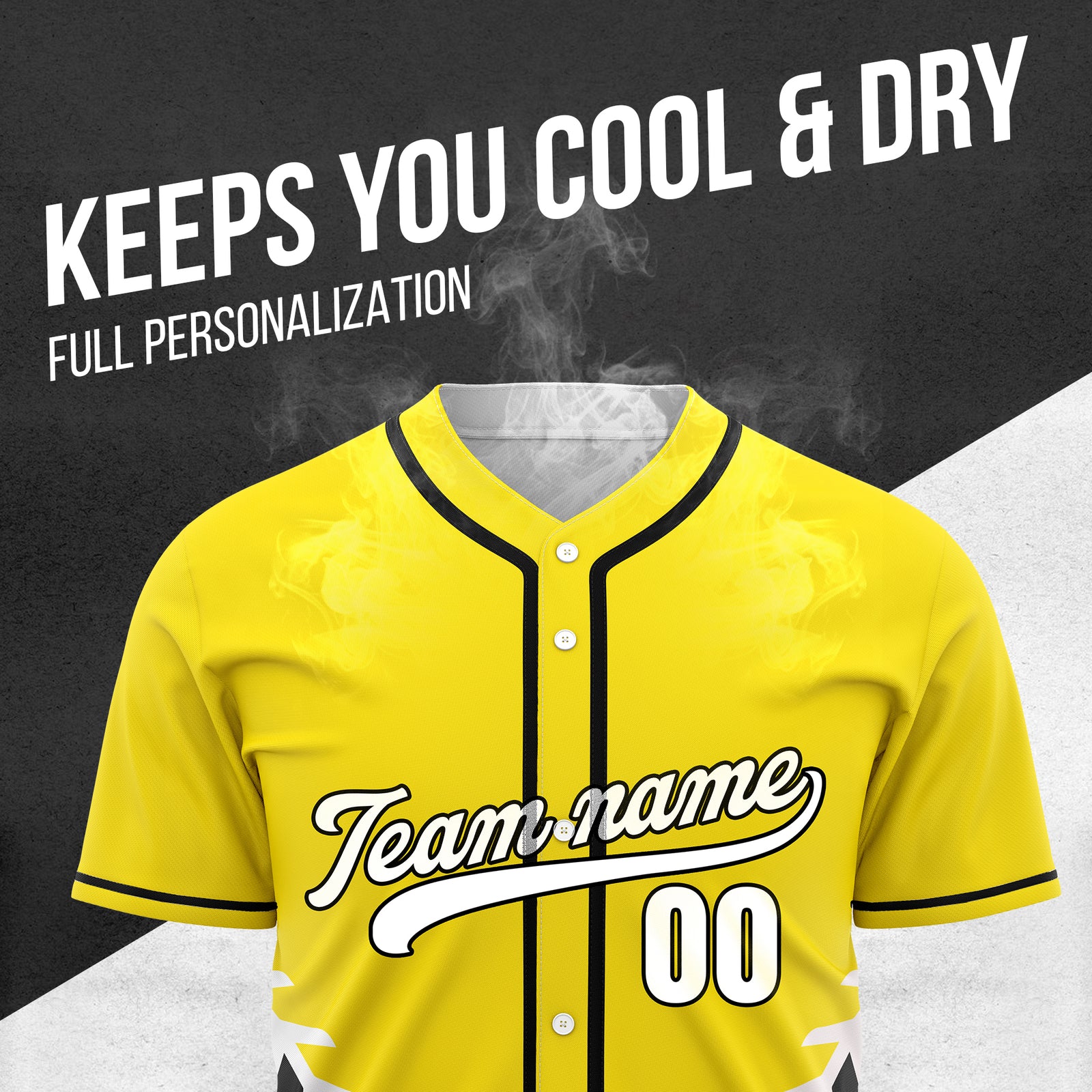 Custom Stitchline Baseball Yellow Sports Jersey Personalized Uniform with Name & Number