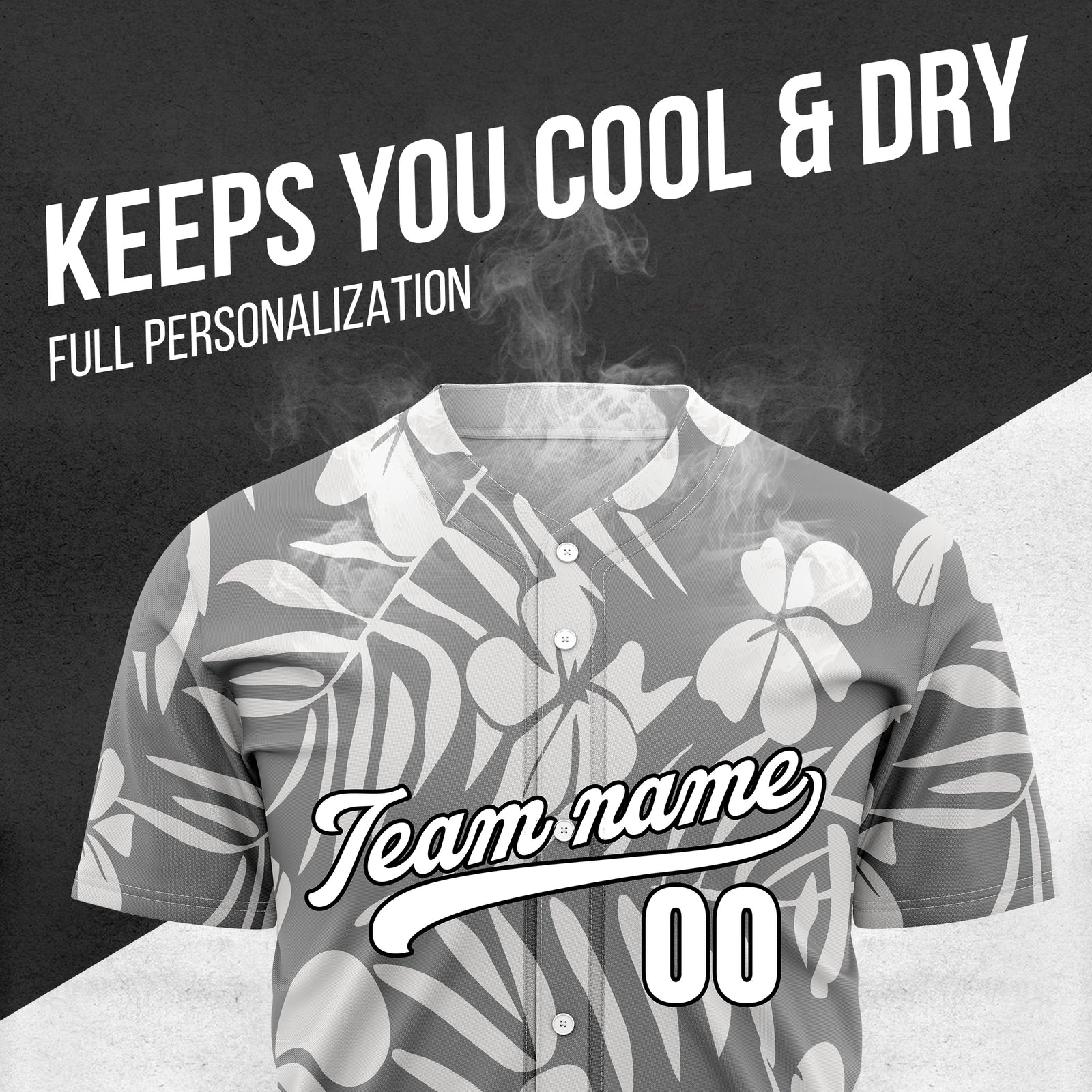 Custom Hawaiian Grey Baseball Sports Jersey Personalized Uniform with Name & Number