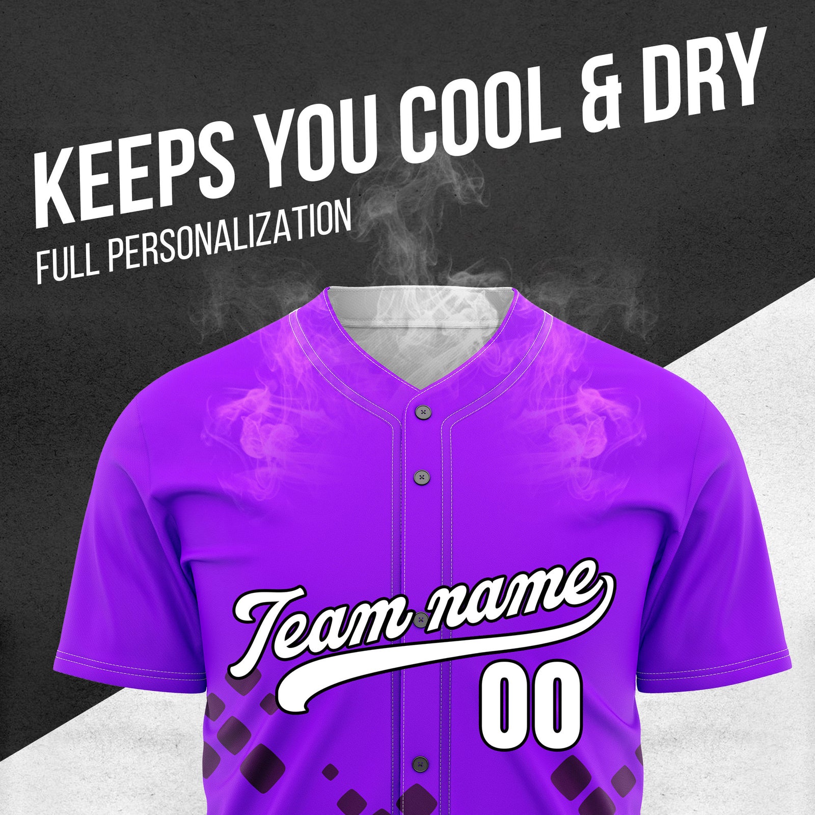 Custom Shadow Sparks Purple Baseball Sports Jersey Personalized Uniform with Name & Number