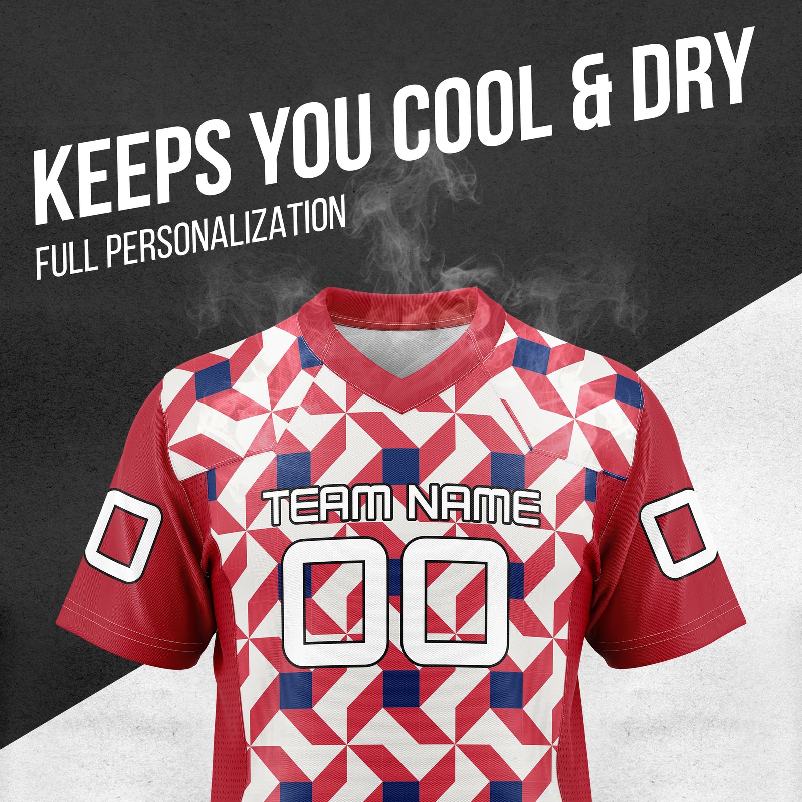 Custom Elite Red Graffiti Print Mesh Authentic Football Jersey