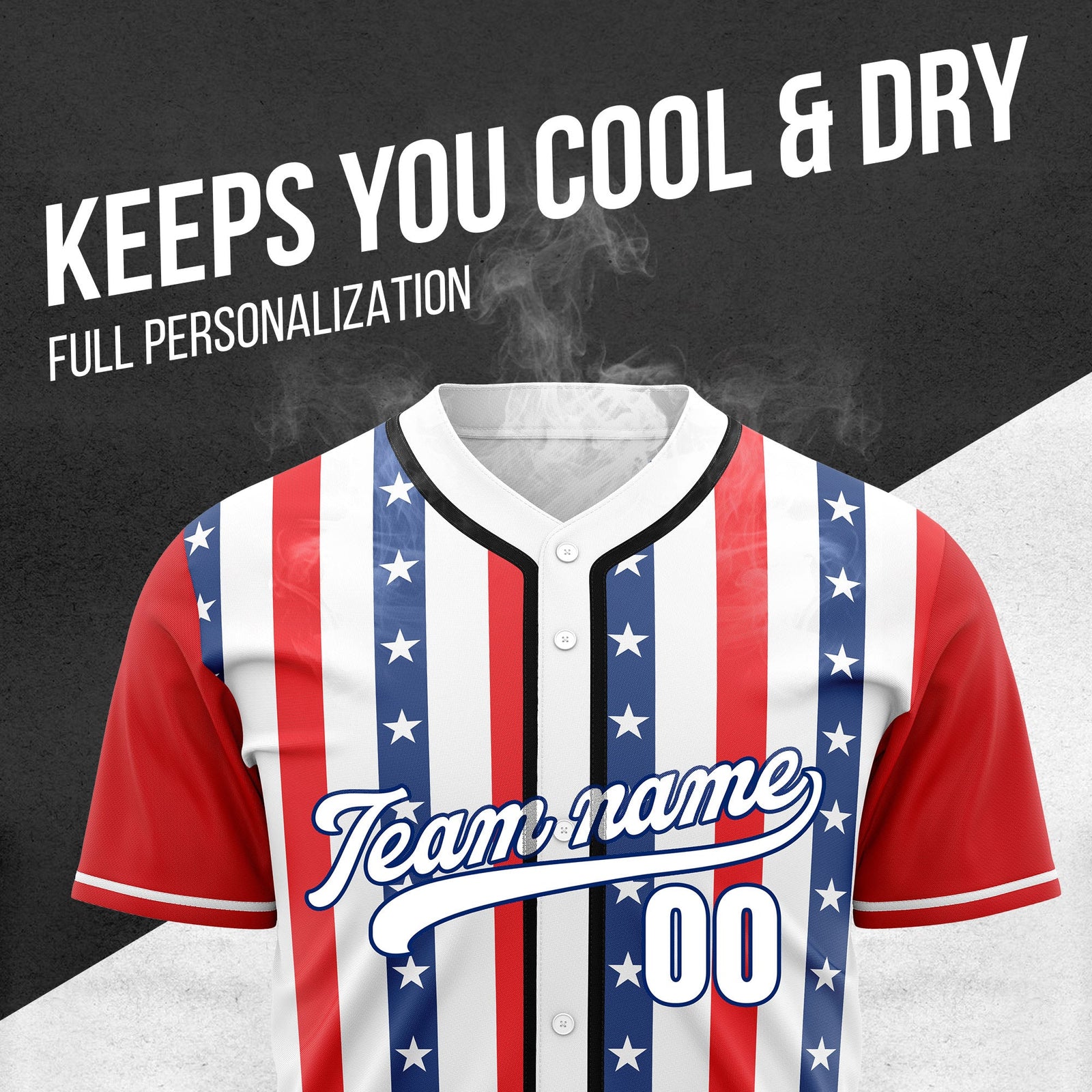 Custom USA Heritage Baseball Sports Jersey Personalized Uniform with Name & Number