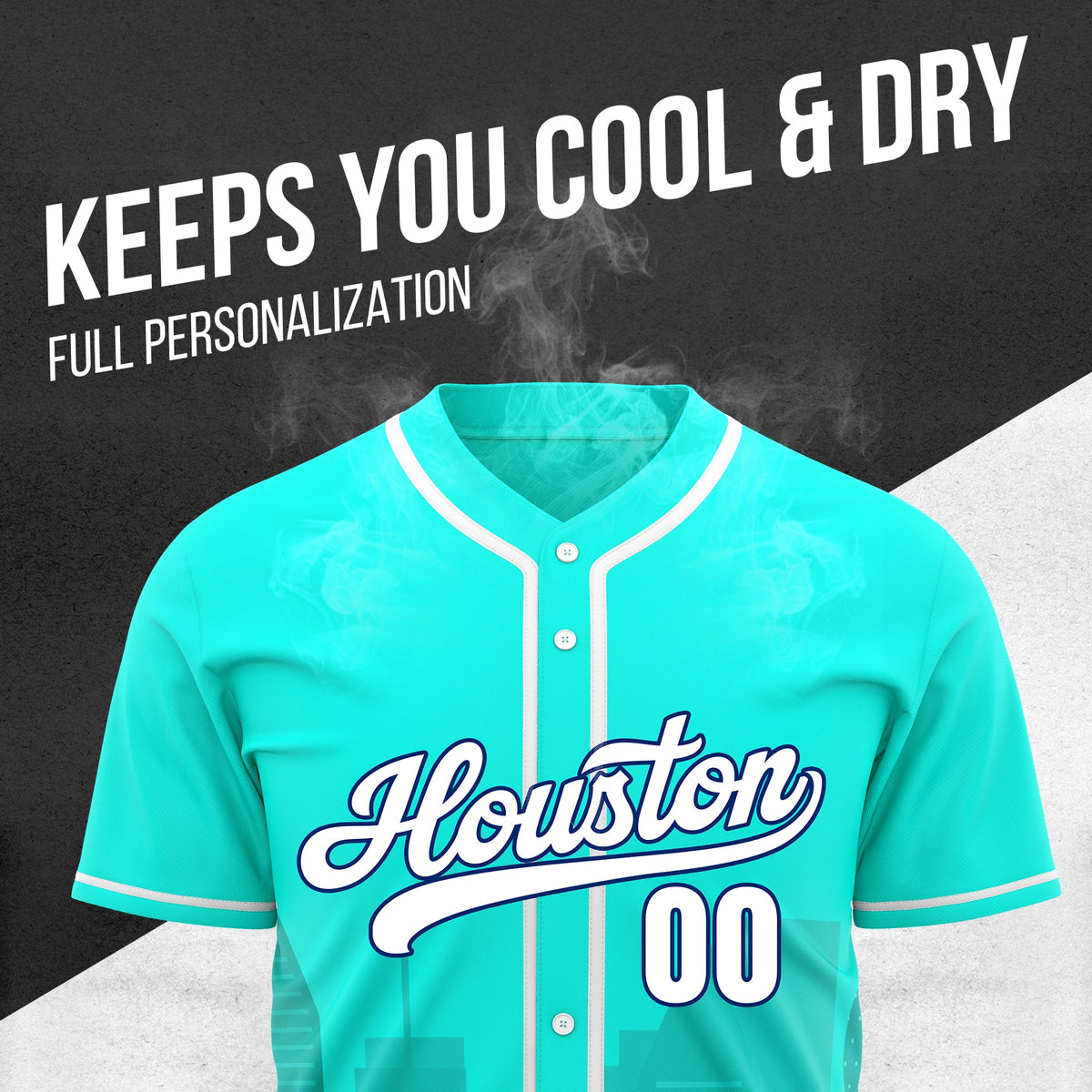 Custom City Pulse Aqua Baseball Sports Jerseys Personalized Uniform with Name & Number
