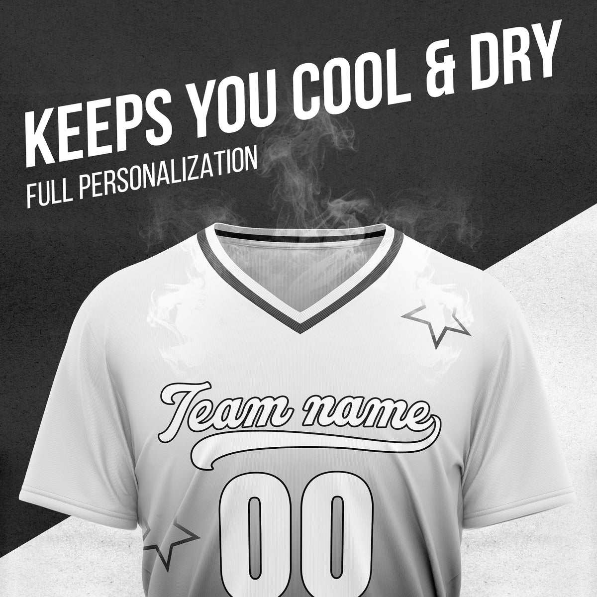 Custom Star Gradient Baseball White Sports Jersey Personalized Uniform with Name & Number