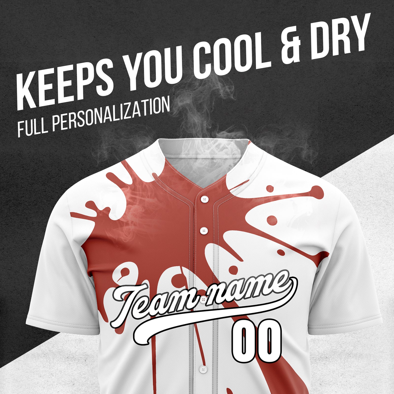 Custom Paint Burst White Sports Jersey Personalized Uniform with Name & Number