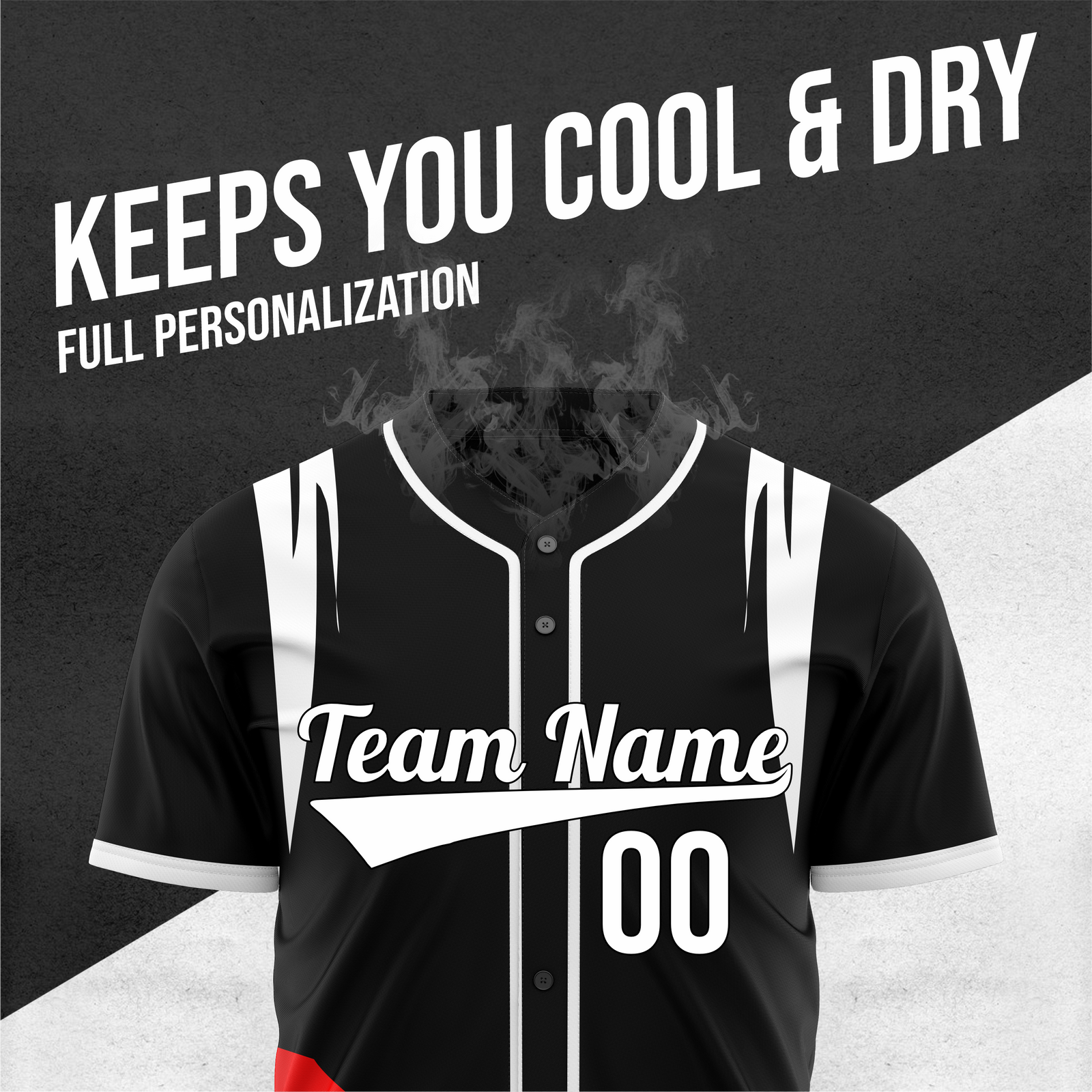Custom Curve Edge Baseball Black Sports Jersey Personalized Uniform with Name & Number