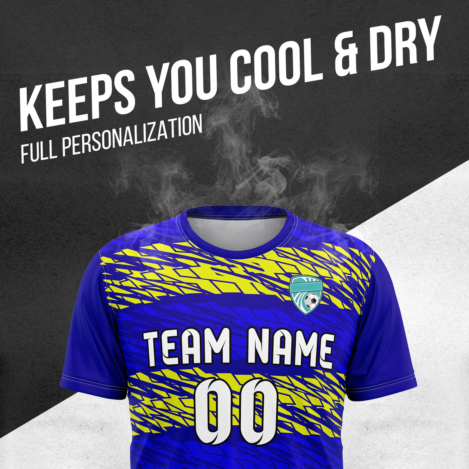 Custom Flare Strike R-Full Pattern Soccer Navy Sport Tops Jersey