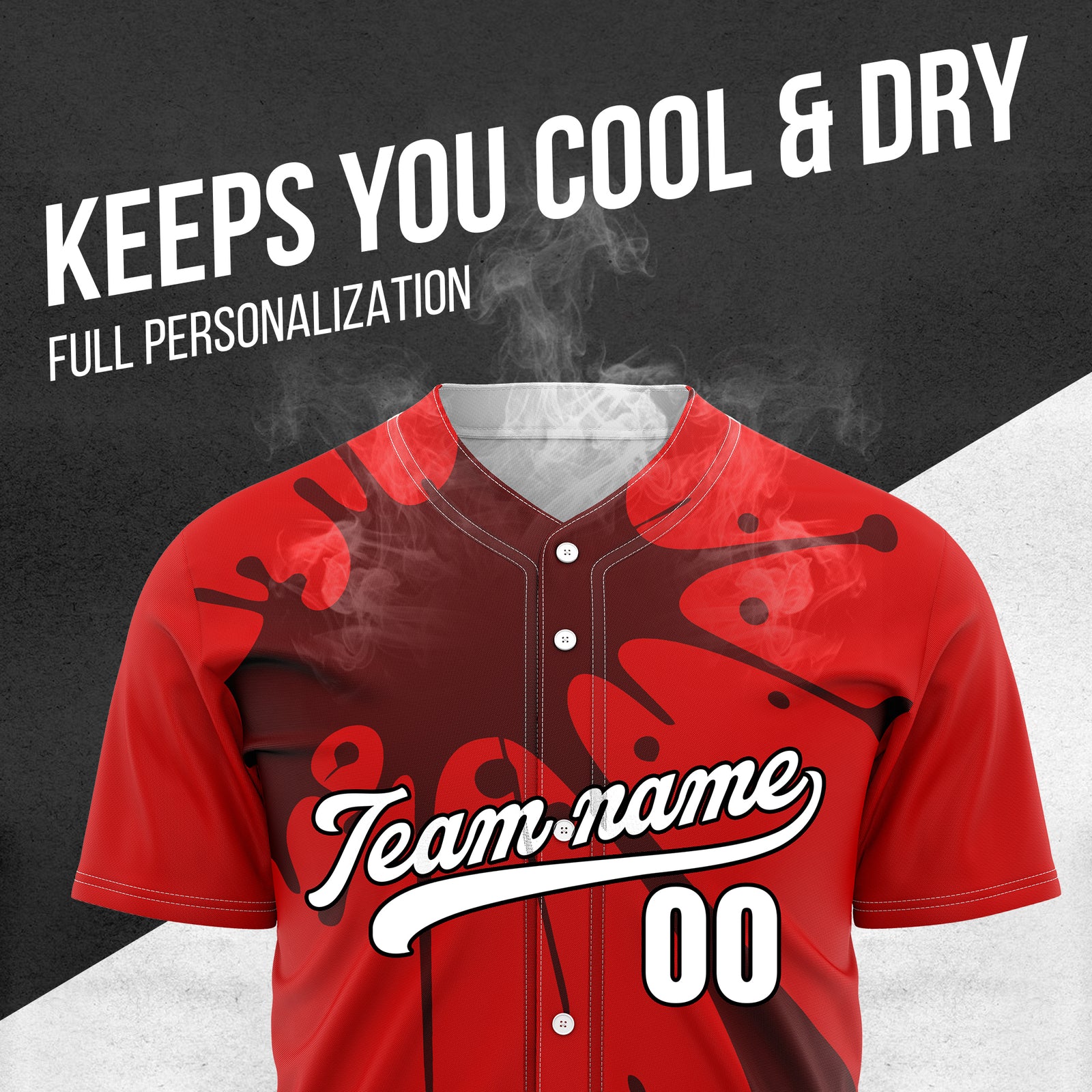 Custom Paint Burst Red Sports Jersey Personalized Uniform with Name & Number