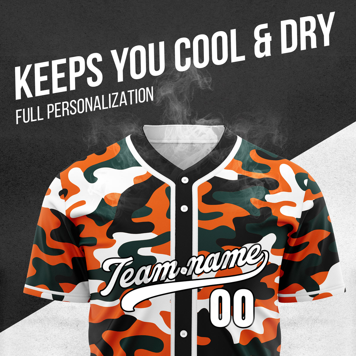 Custom Shadow Command Orange Baseball Sports Jersey Personalized Uniform with Name & Number