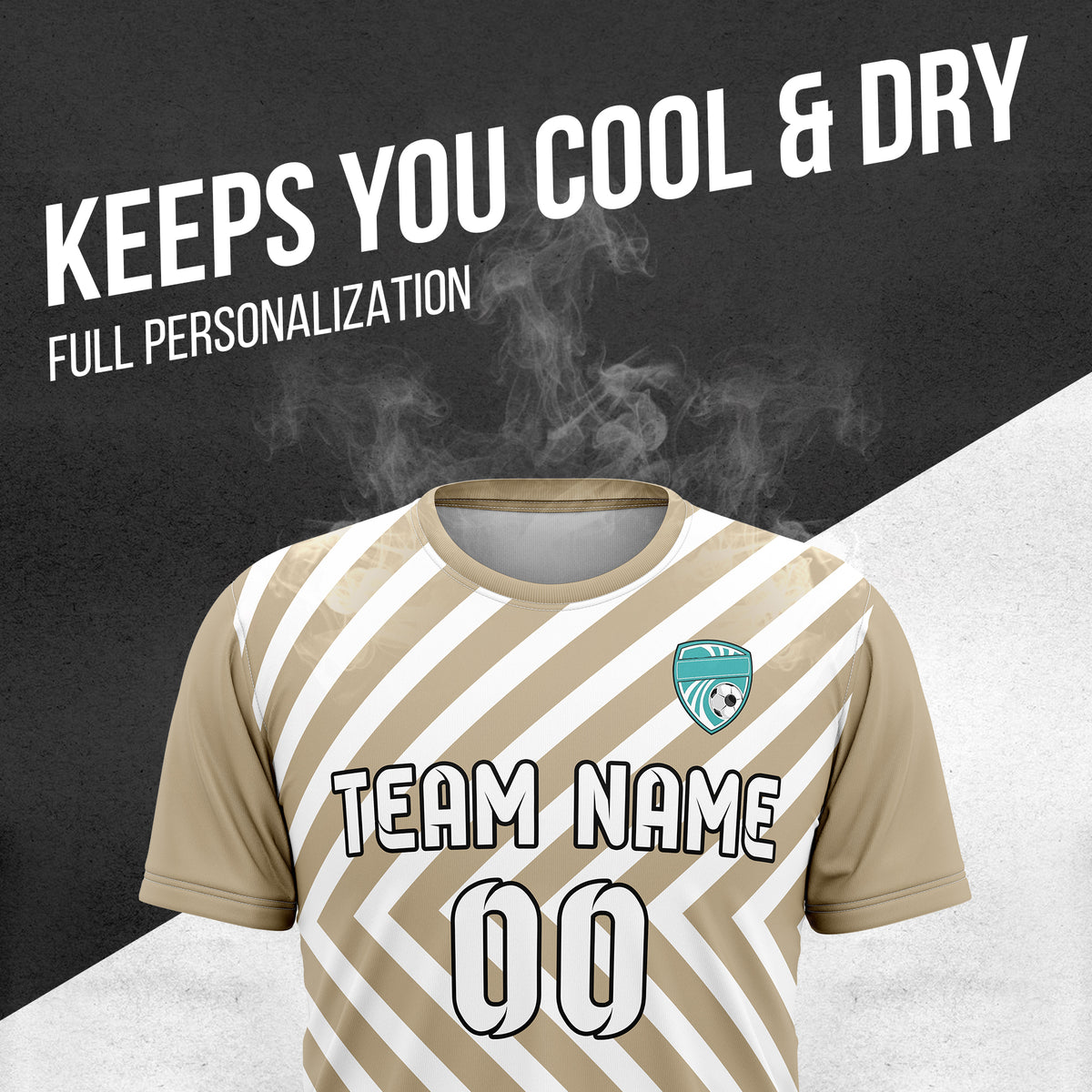 Custom SwiftStripe khaki Soccer sport Tops Jersey