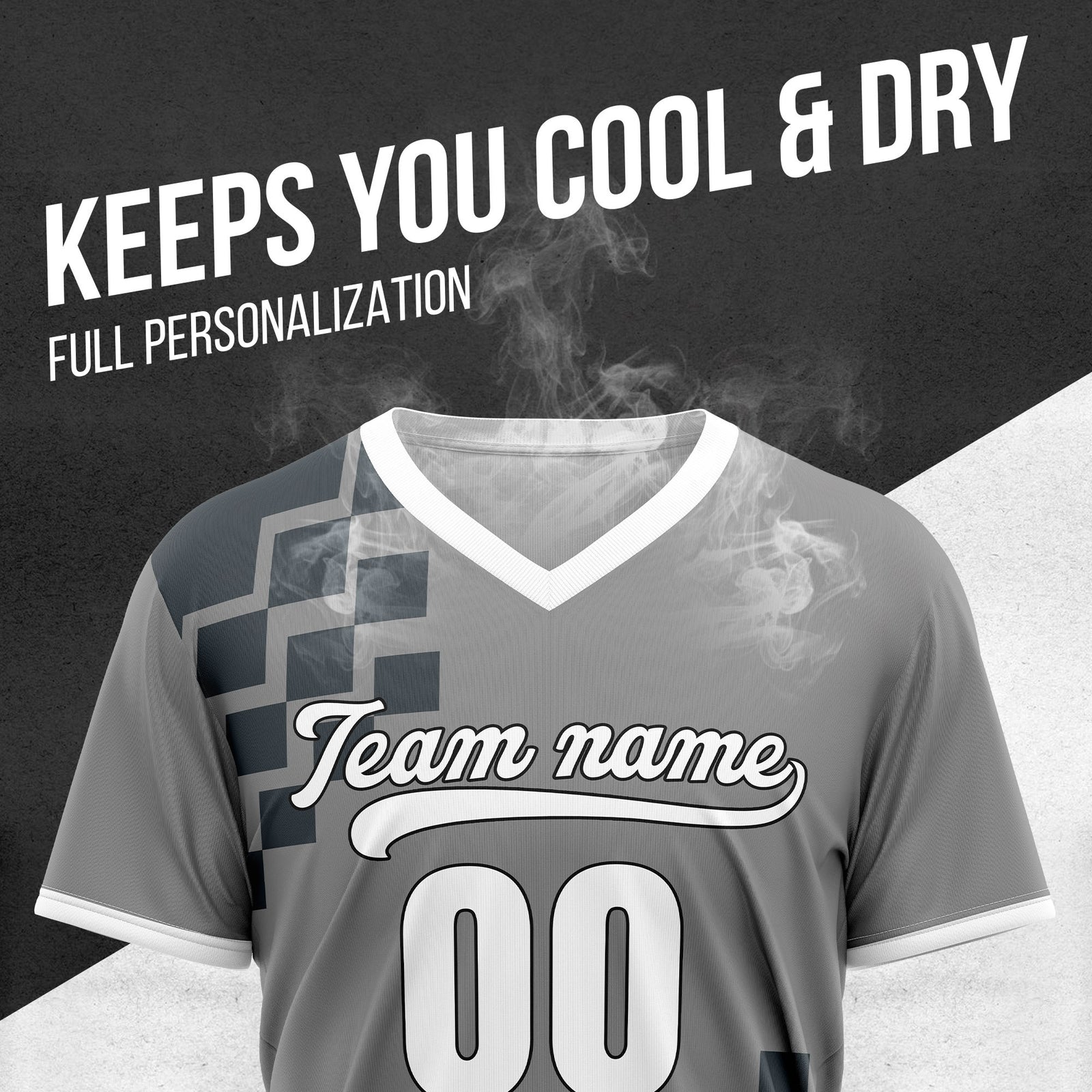Custom Shadow Pixel Grey Baseball Sports Jersey Personalized Uniform with Name & Number